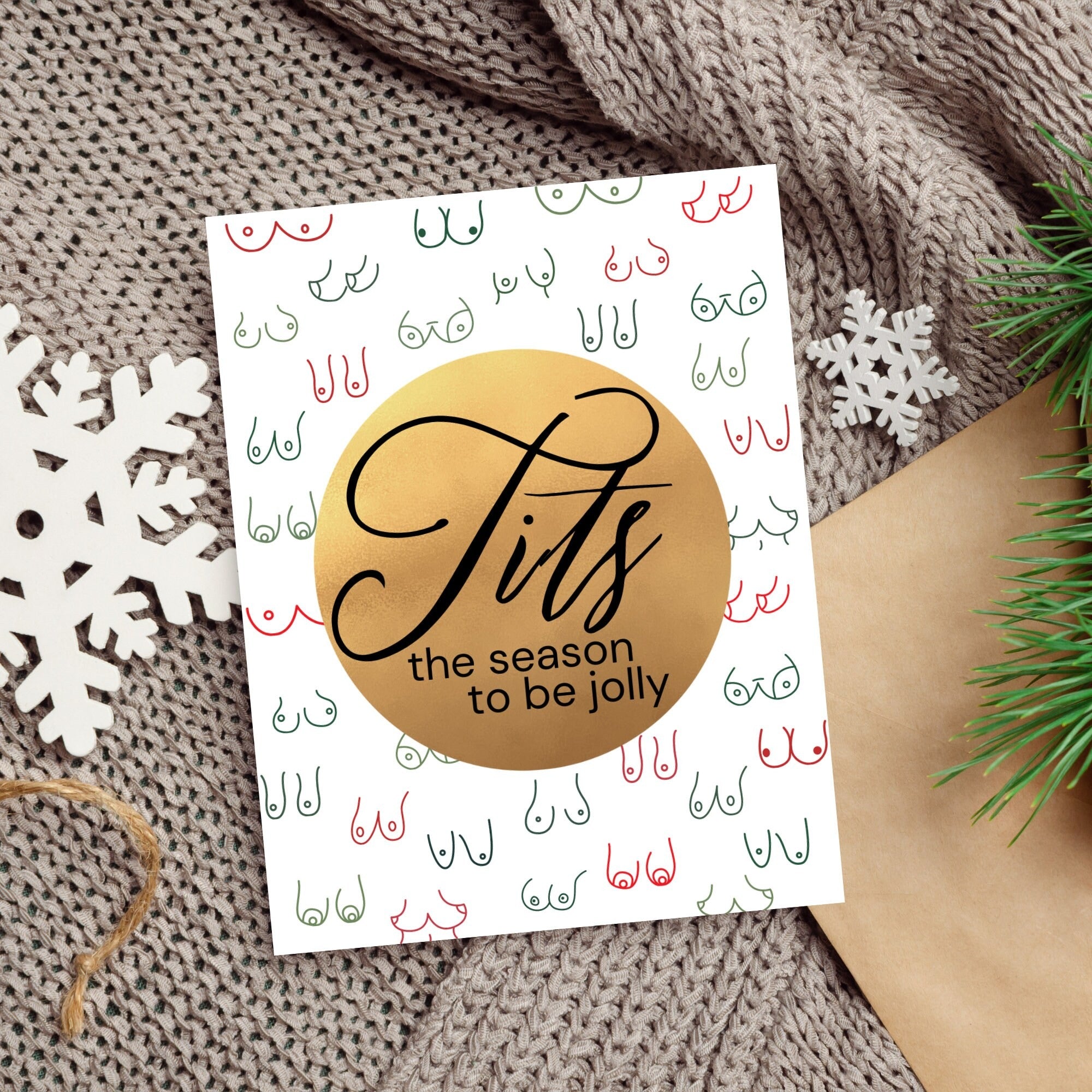 Tits The Season To Be Jolly Card