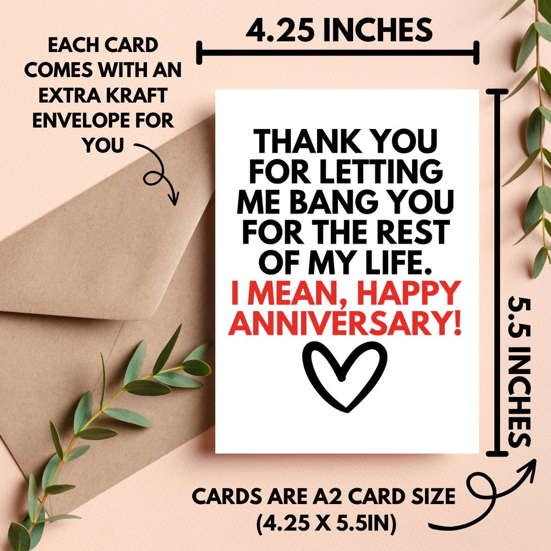 Thank You For Letting Me Bang You Anniversary Card