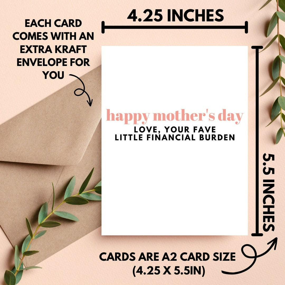 Financial Burden Mother's Day Card