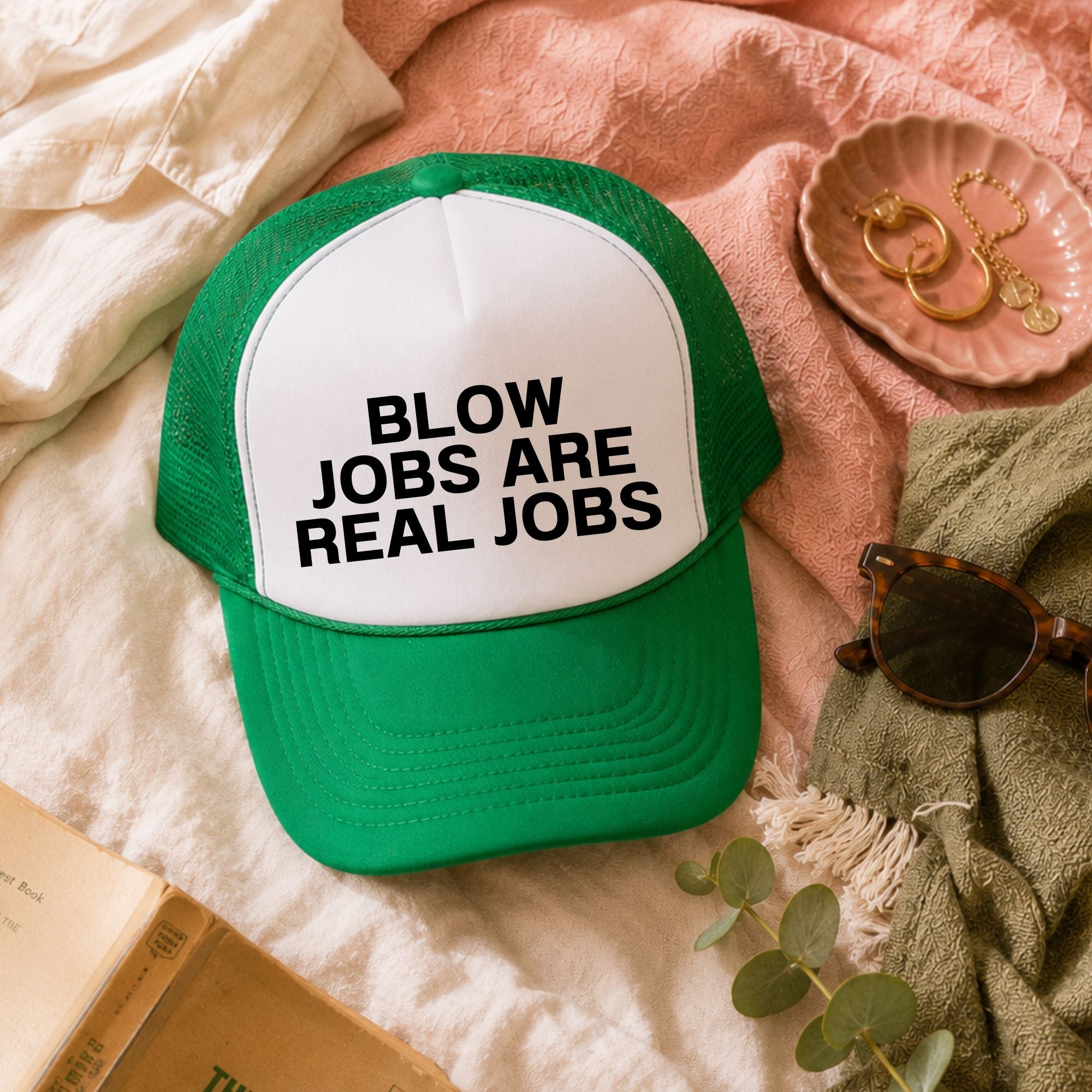 Funny Trucker Hat — BJs Are Real Jobs Otto Hat Gift for Her