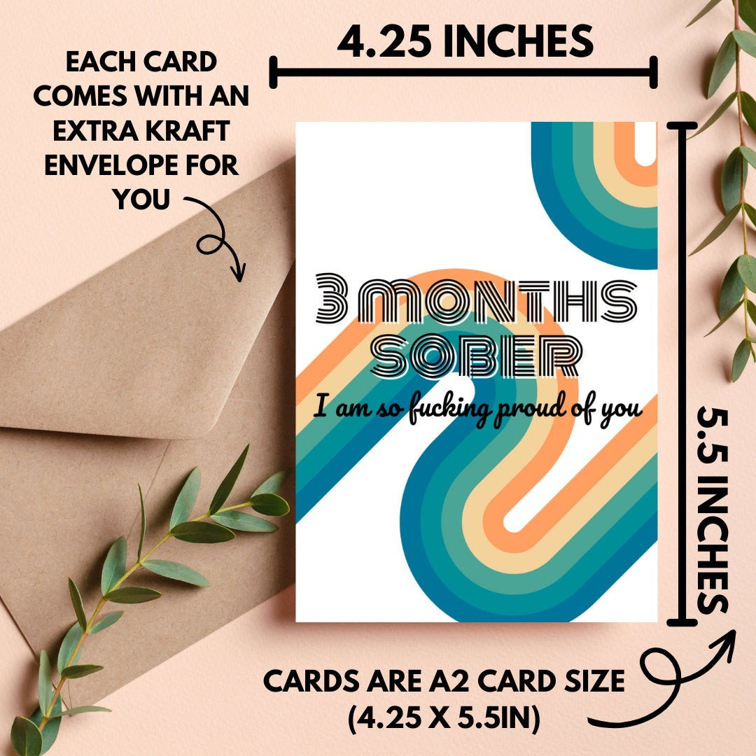 3 Months Sober Card