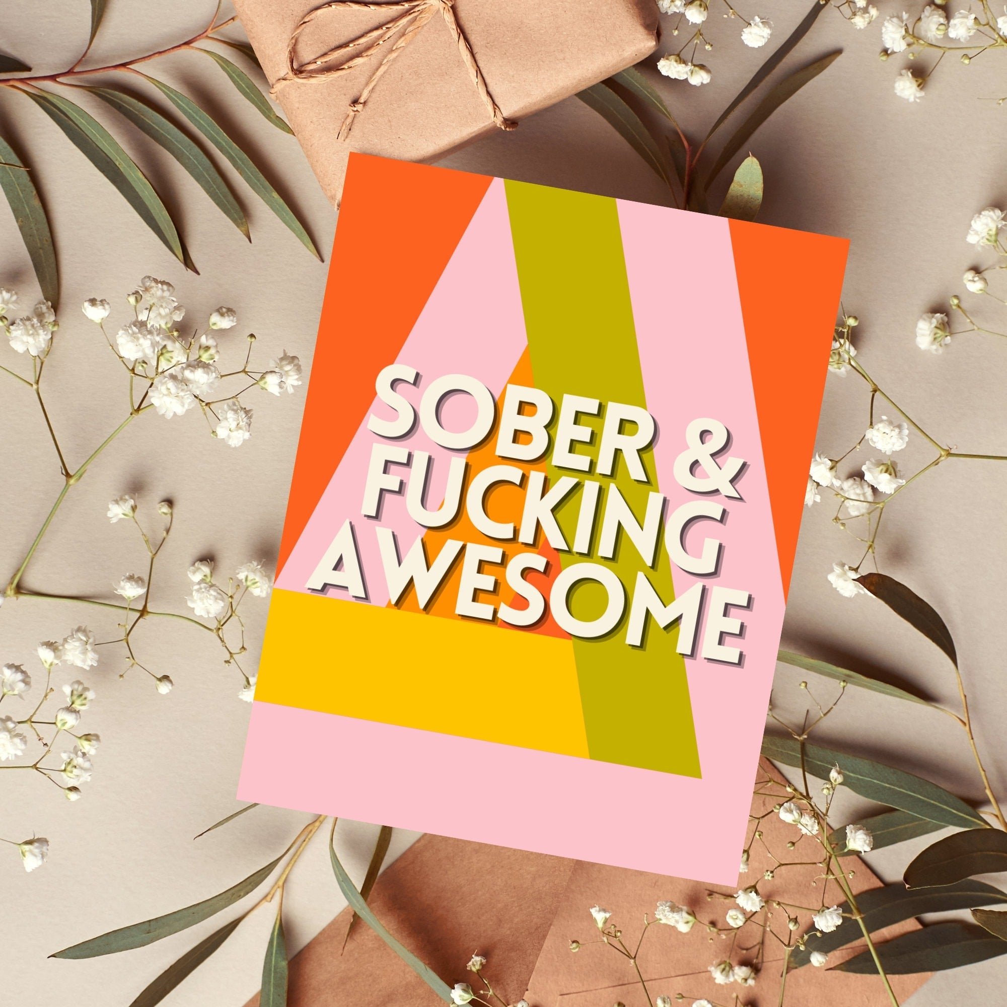 Sober & Awesome Card