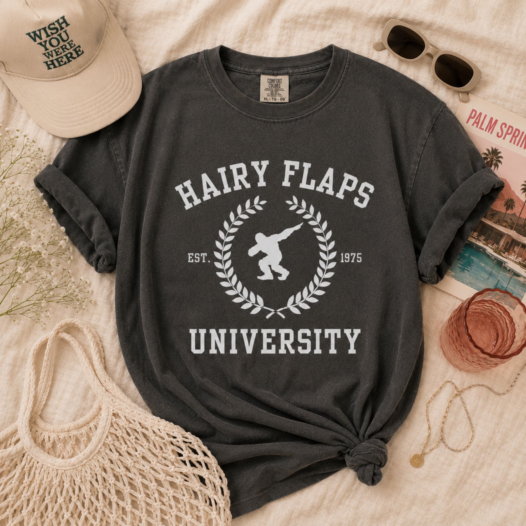 Funny Adult T-Shirt — Hairy Flaps University Comfort Colors Tee