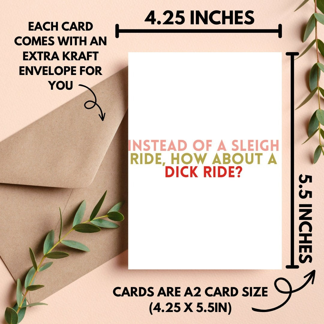 Sleigh Ride Naughty Christmas Card