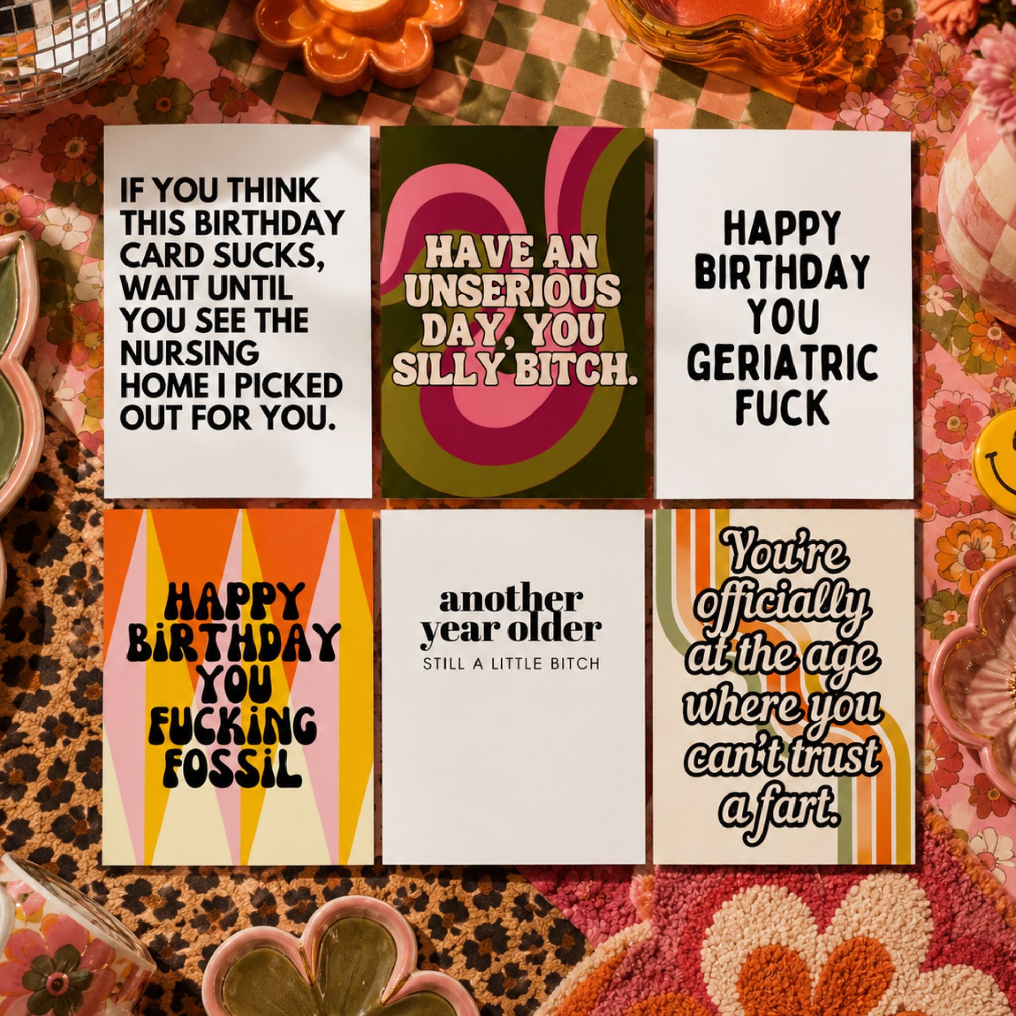 The Shit Talking Bundle, 6 Funny Birthday Roasts, Aging Sarcastic Gift Set