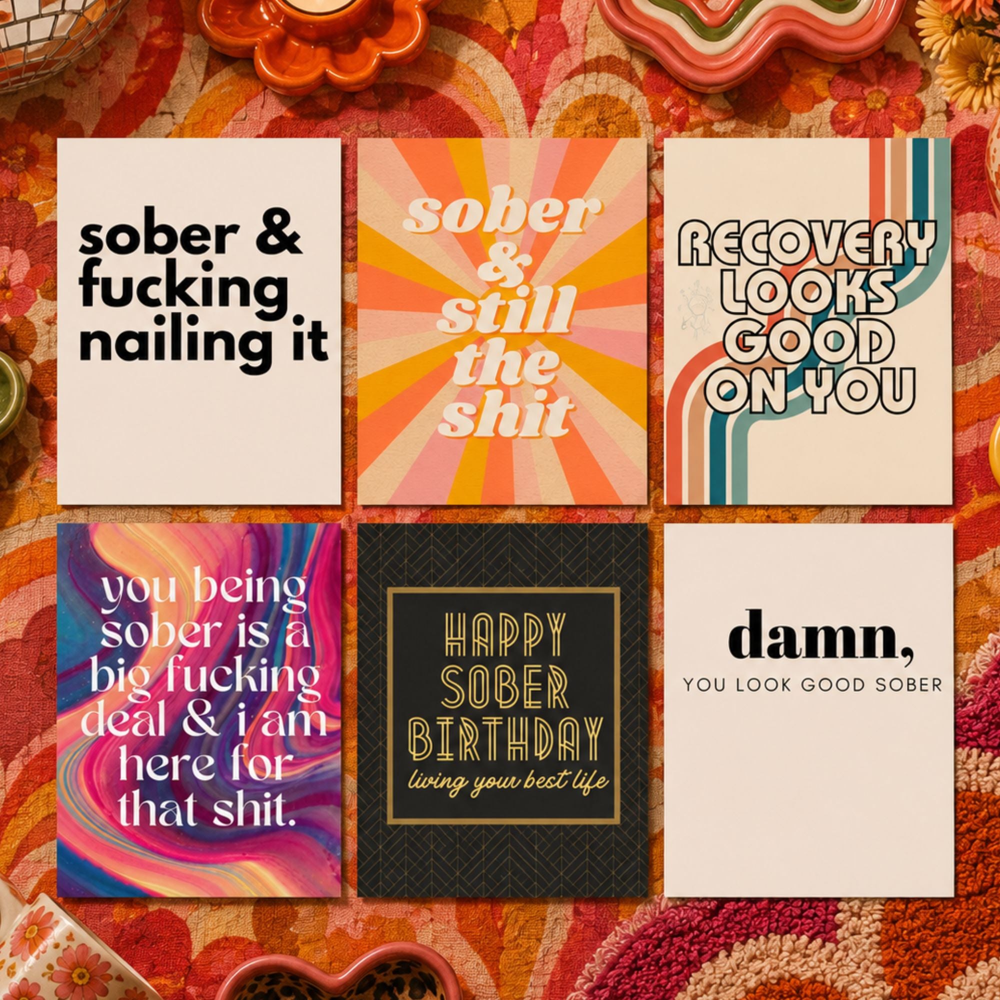 The Sobriety Bundle, 6 Recovery Celebration Set, Sober Milestone Gift