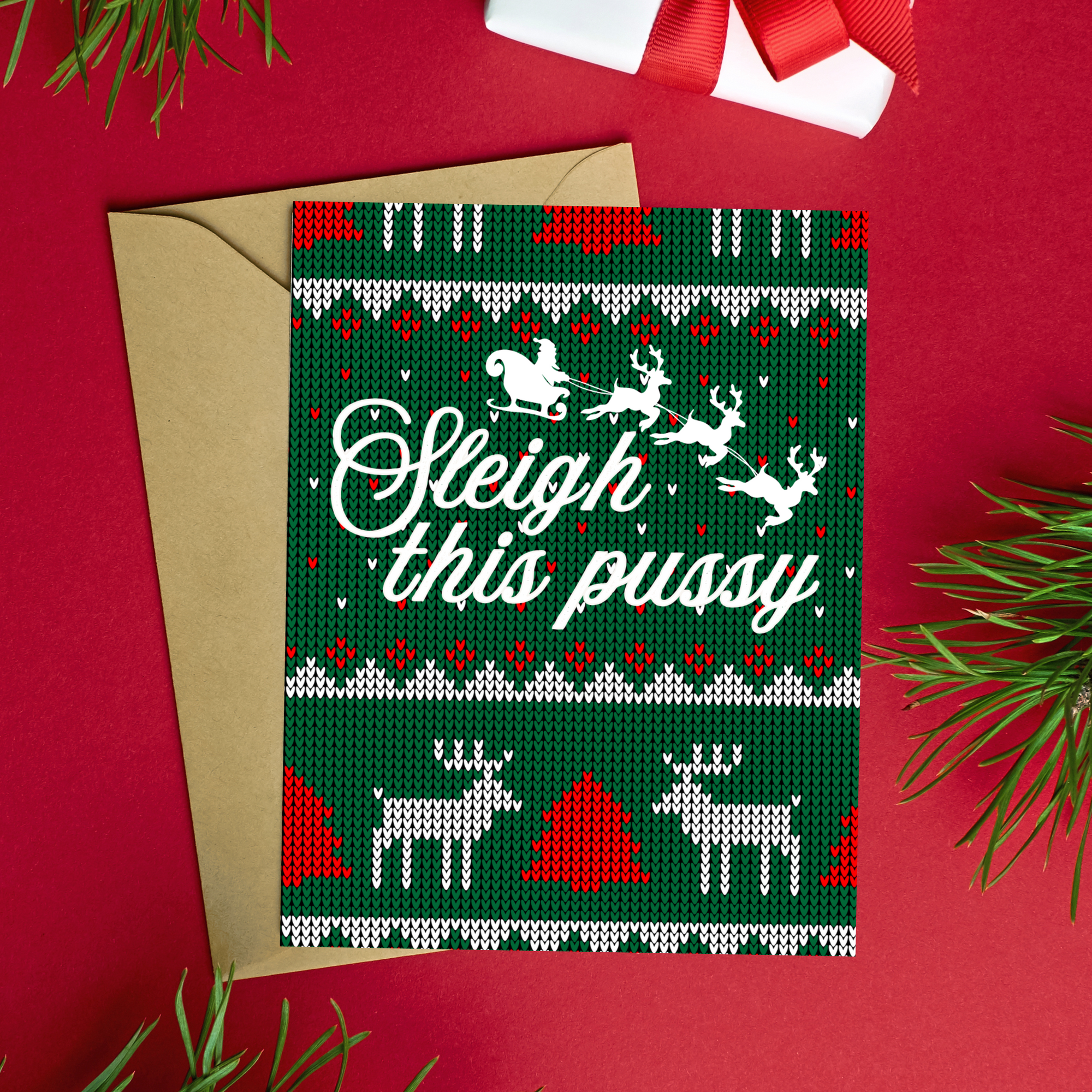 Sleigh This Puss Dirty Christmas Card