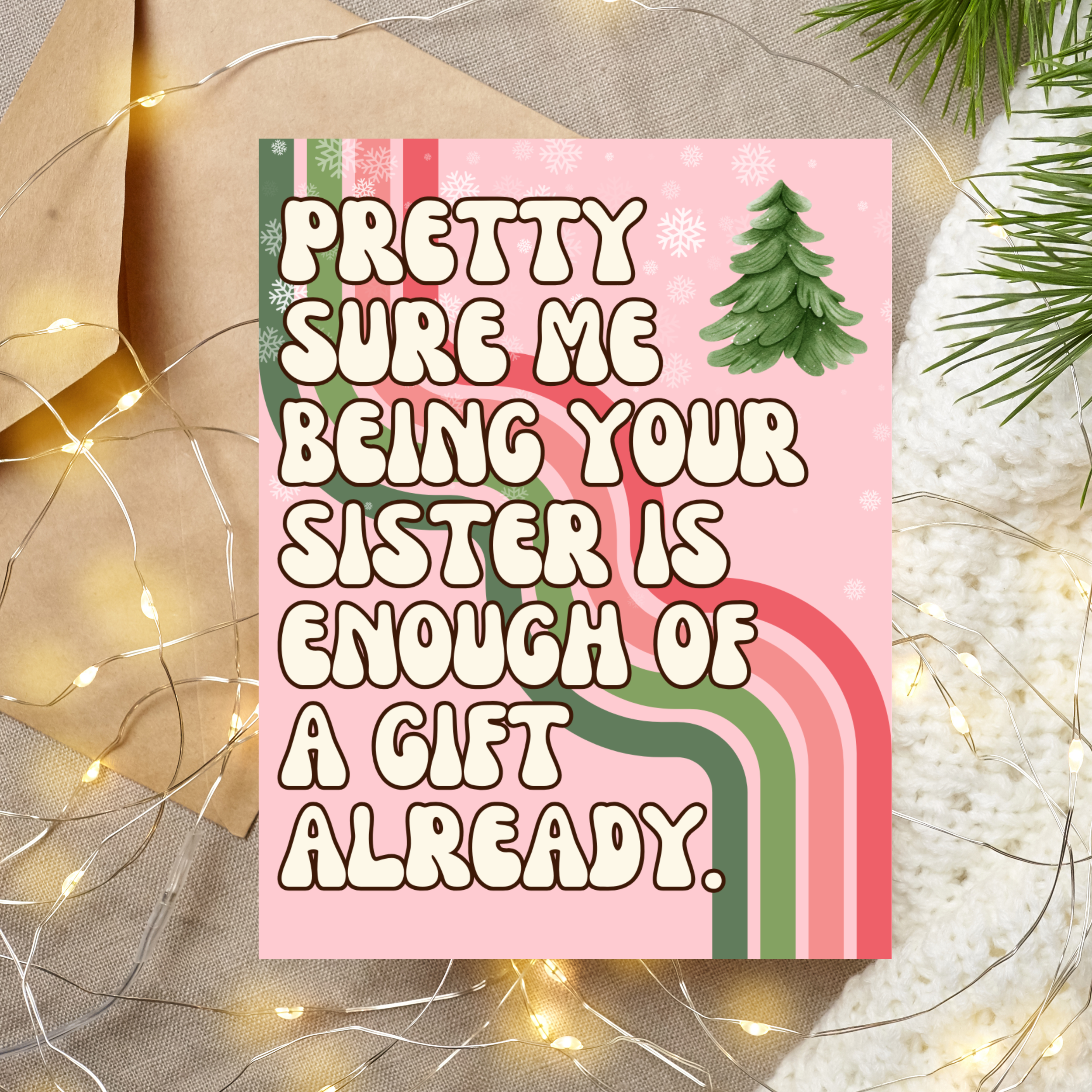 Funny Christmas Card for Sibling