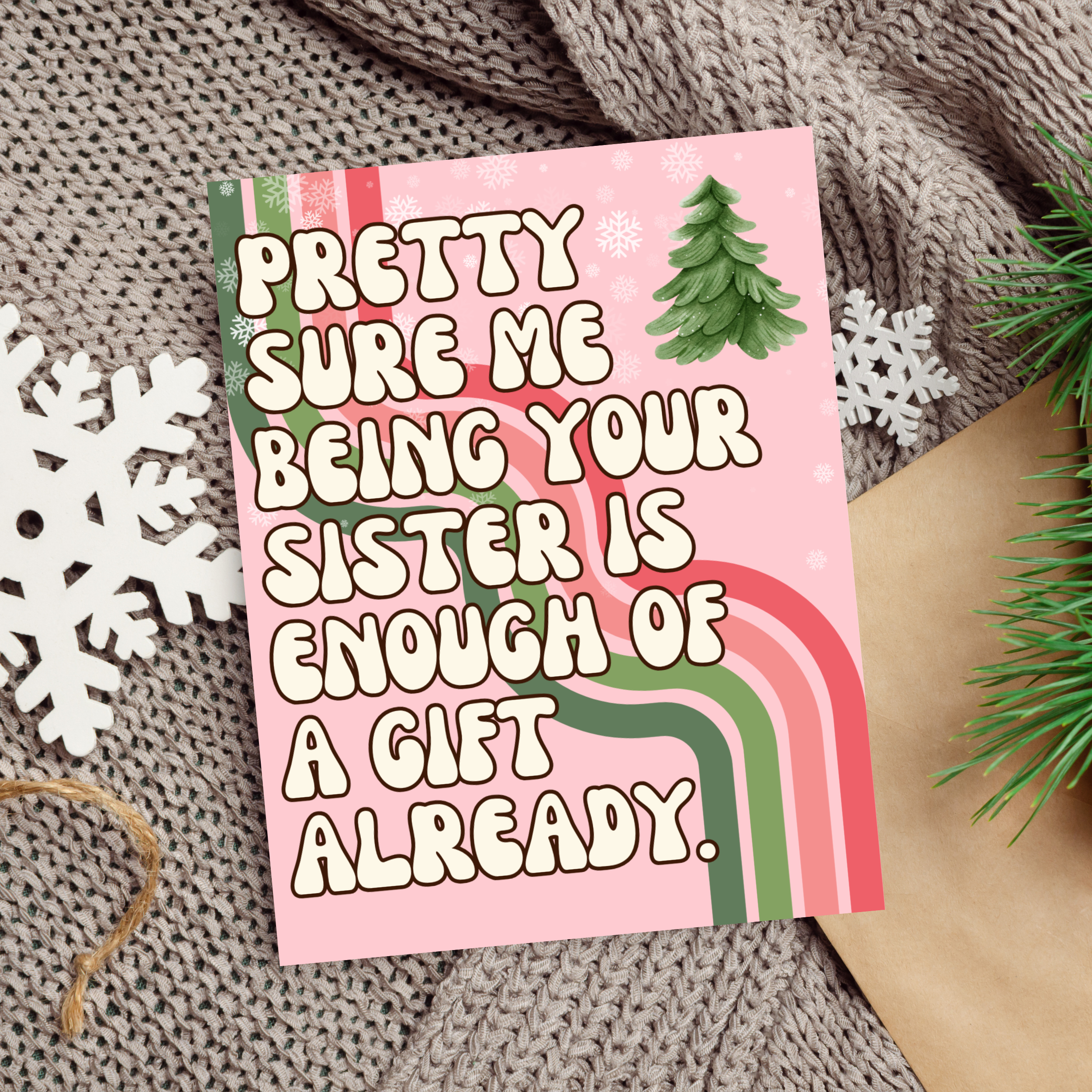 Funny Christmas Card for Sibling