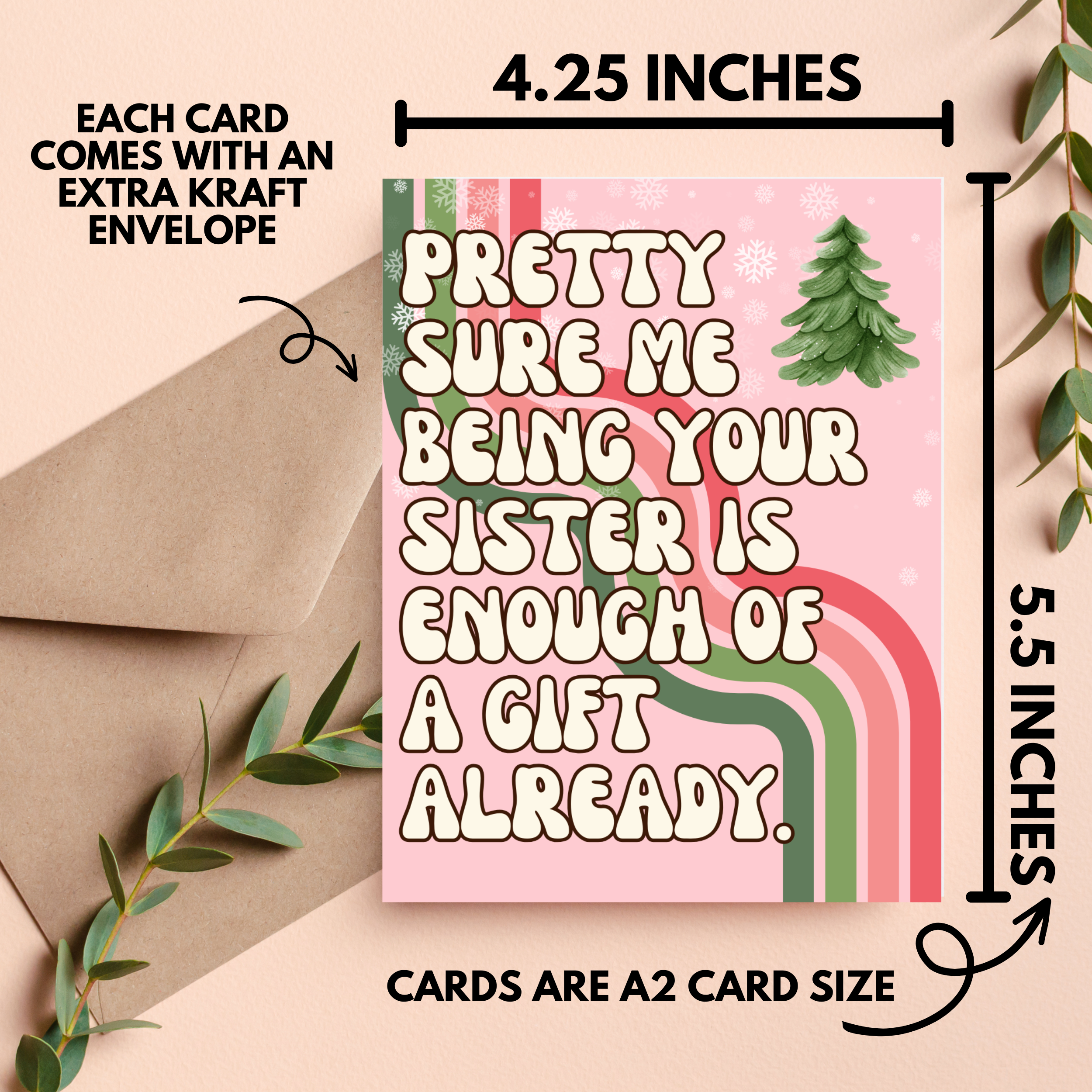 Funny Christmas Card for Sibling