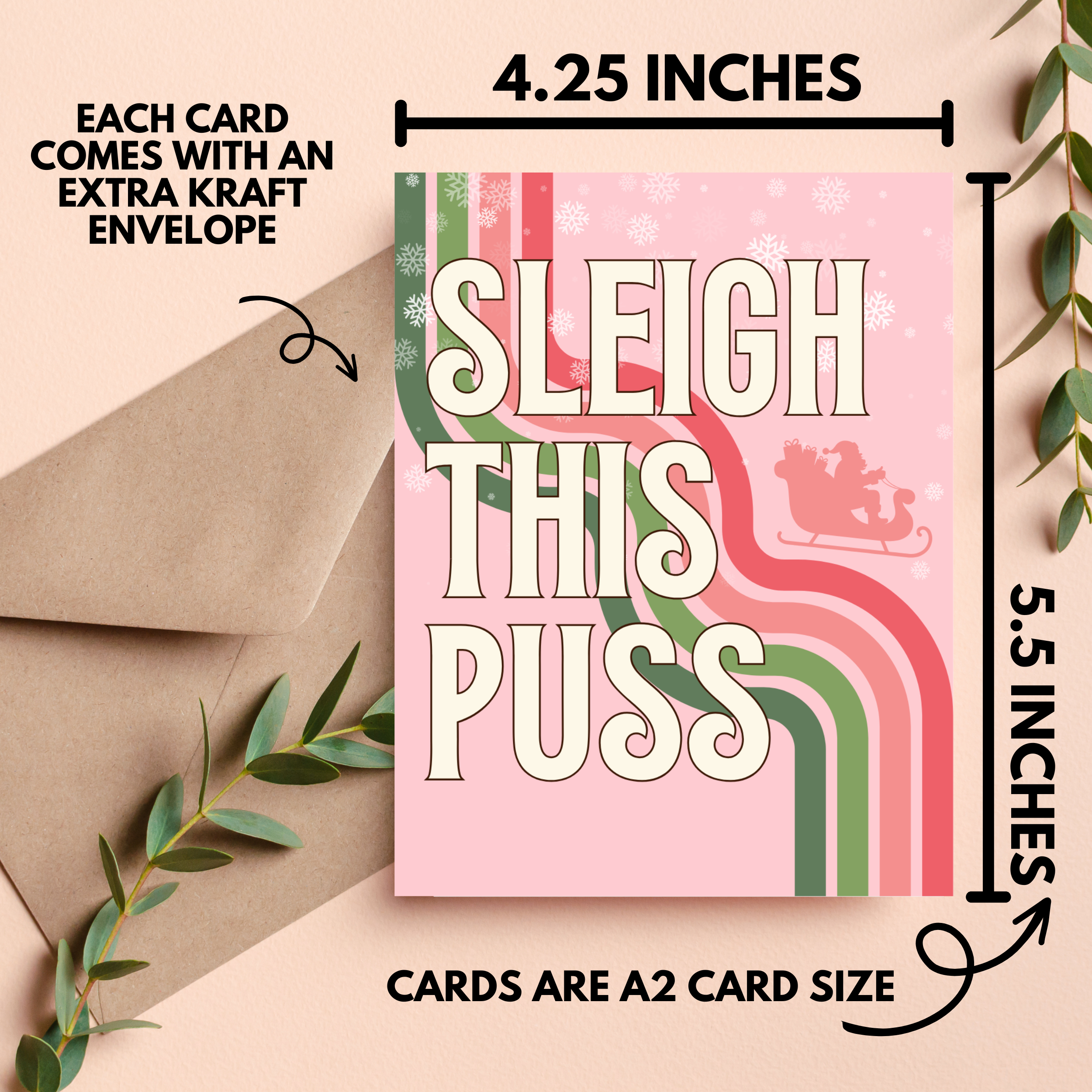 Sleigh This Puss – Naughty Christmas Card