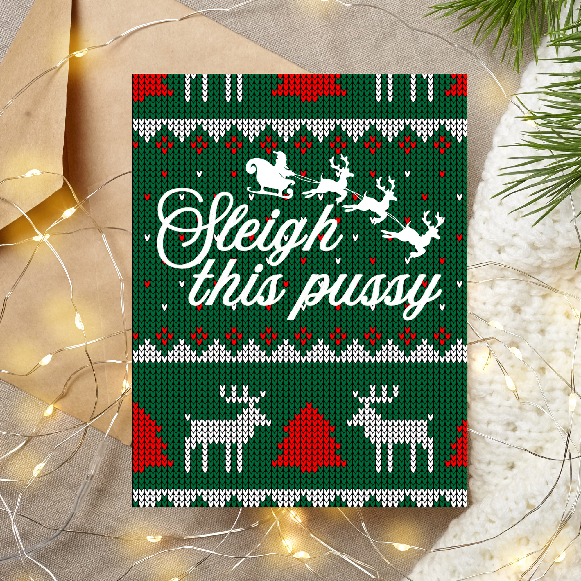Sleigh This Puss Dirty Christmas Card