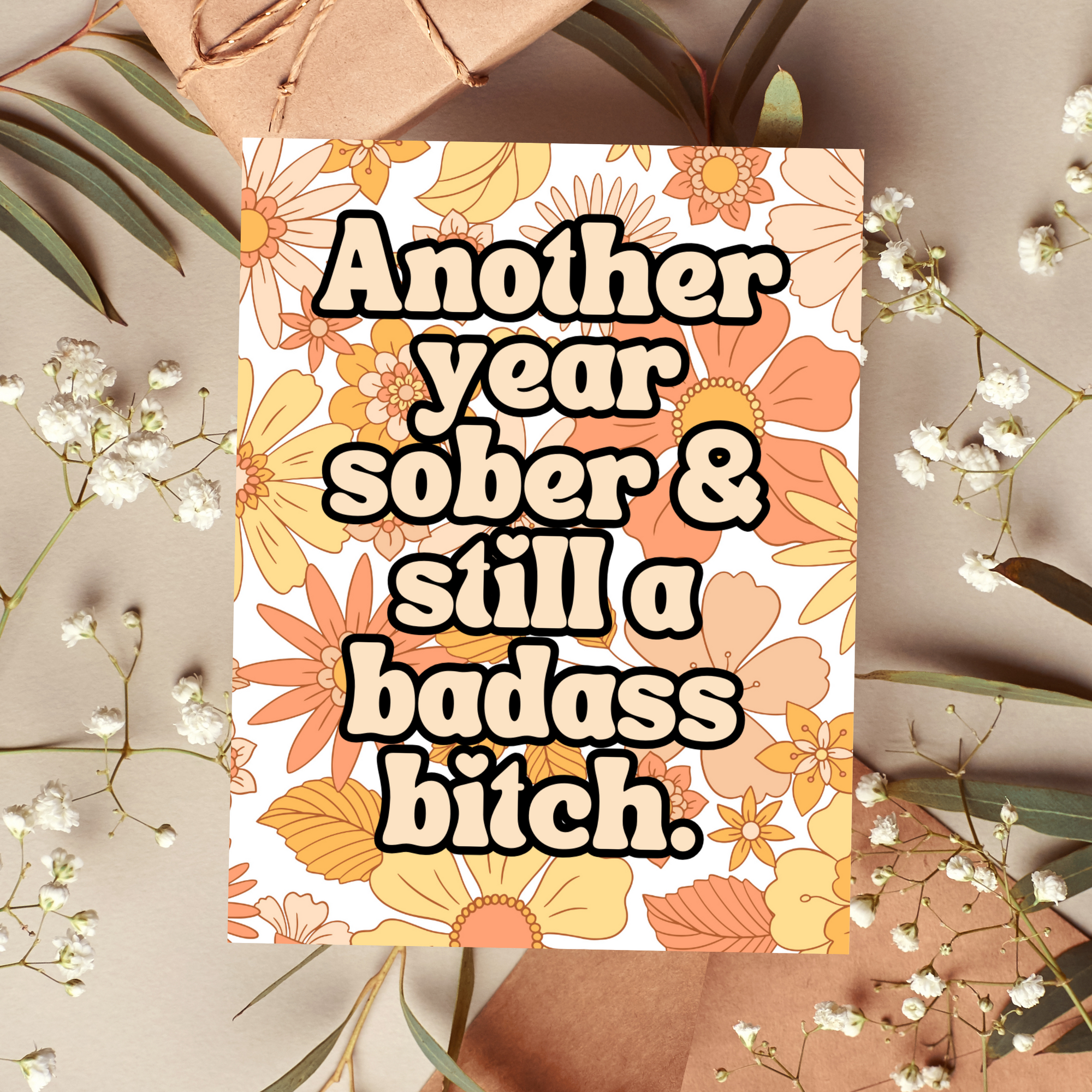 Badass Bitch Sober Card