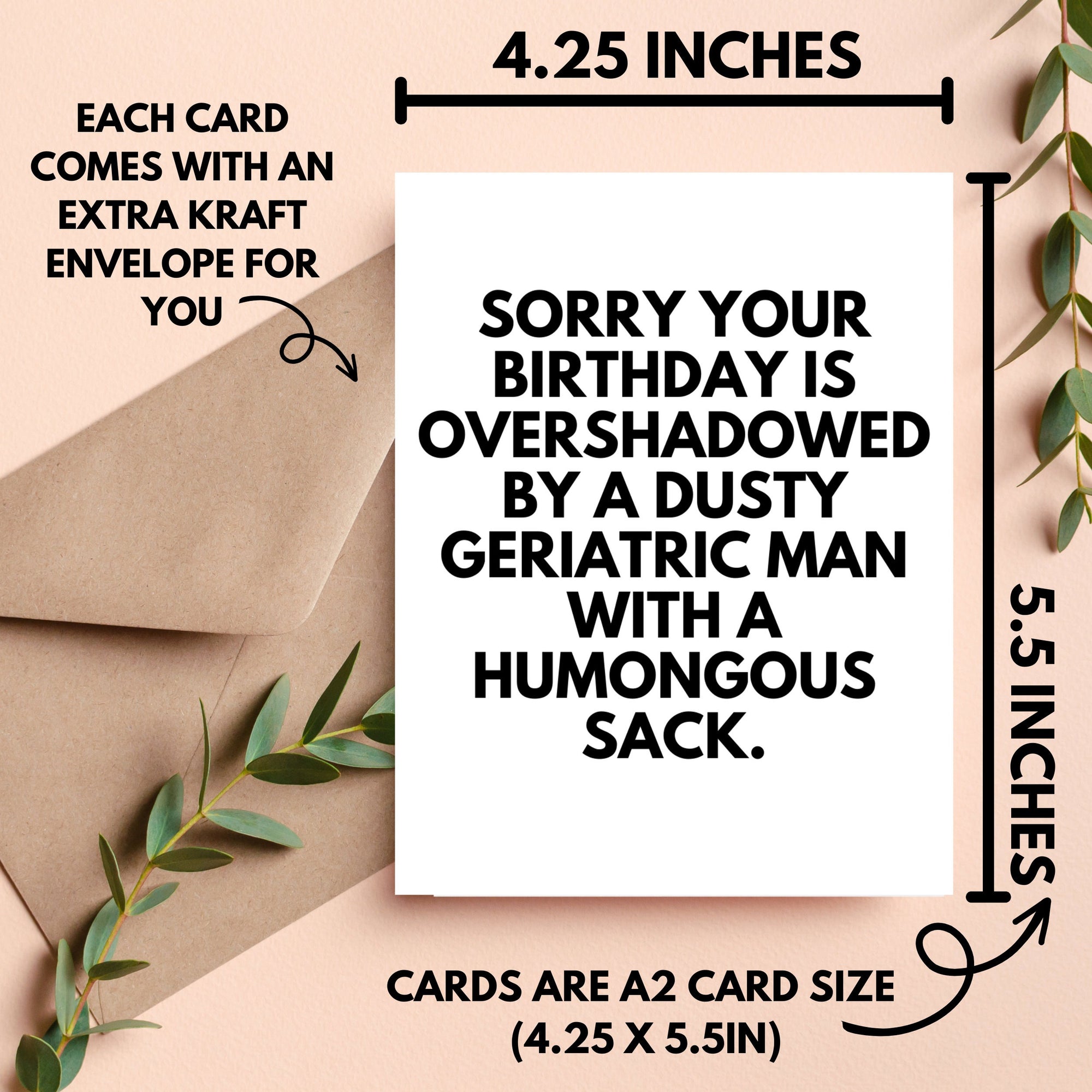 Sorry Your Birthday Is Overshadowed By A Dusty Geriatric Man Card