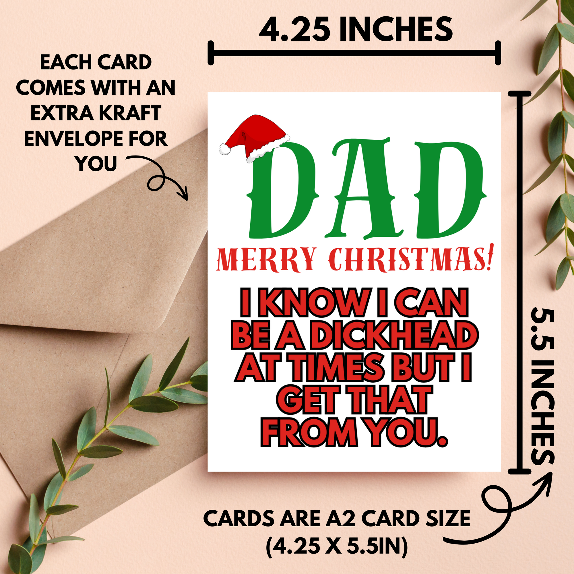 Rude Christmas Card for Dad