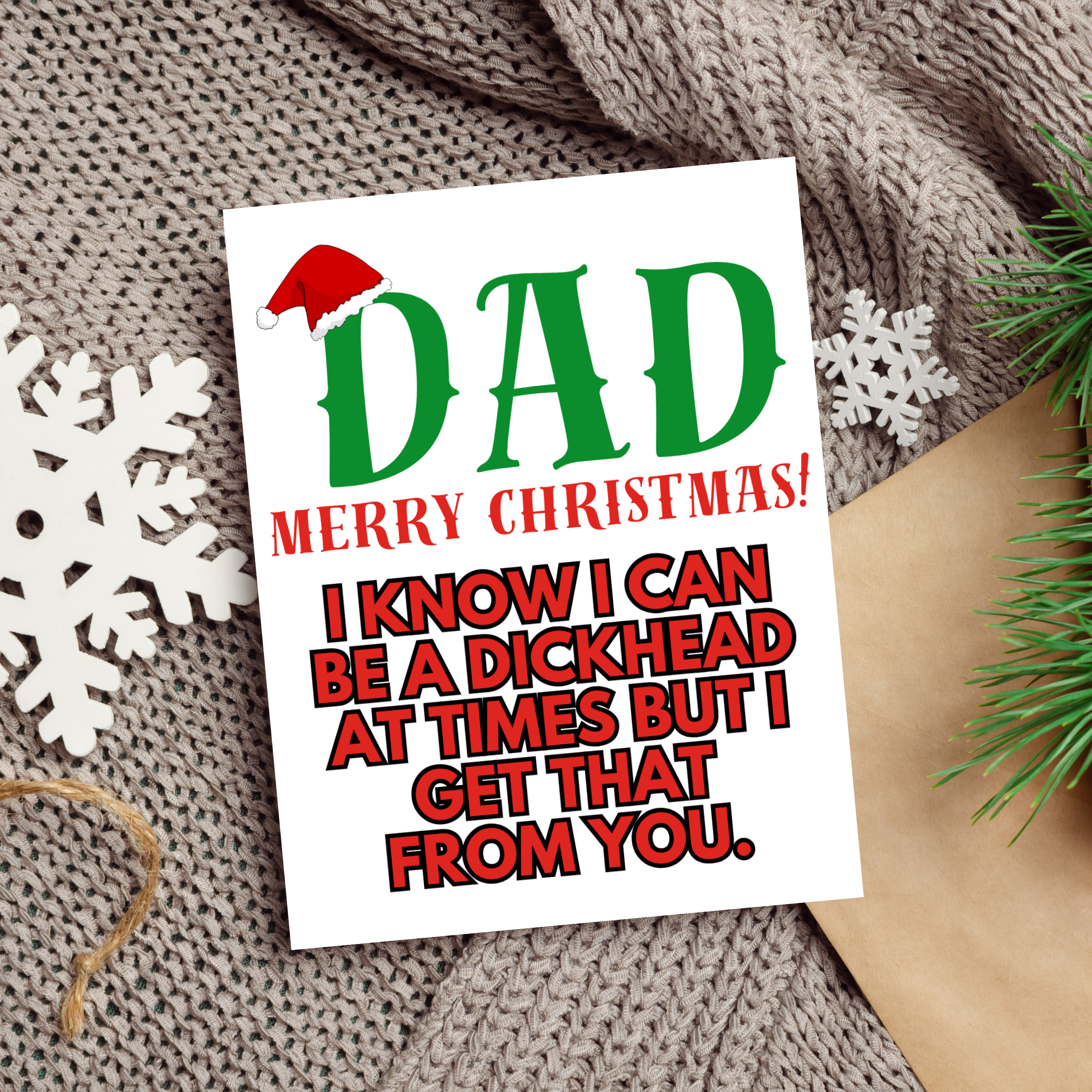 Rude Christmas Card for Dad