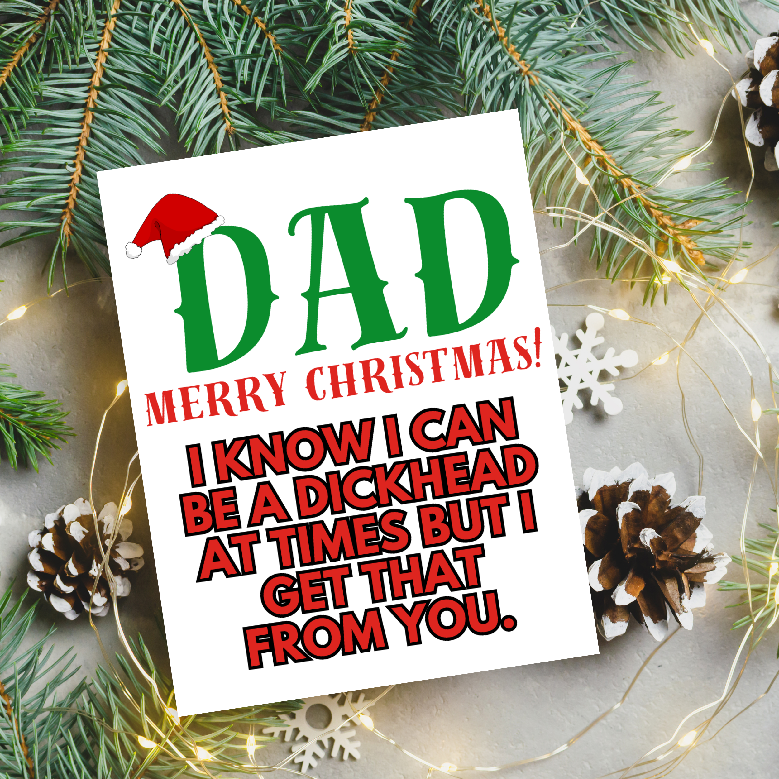 Rude Christmas Card for Dad