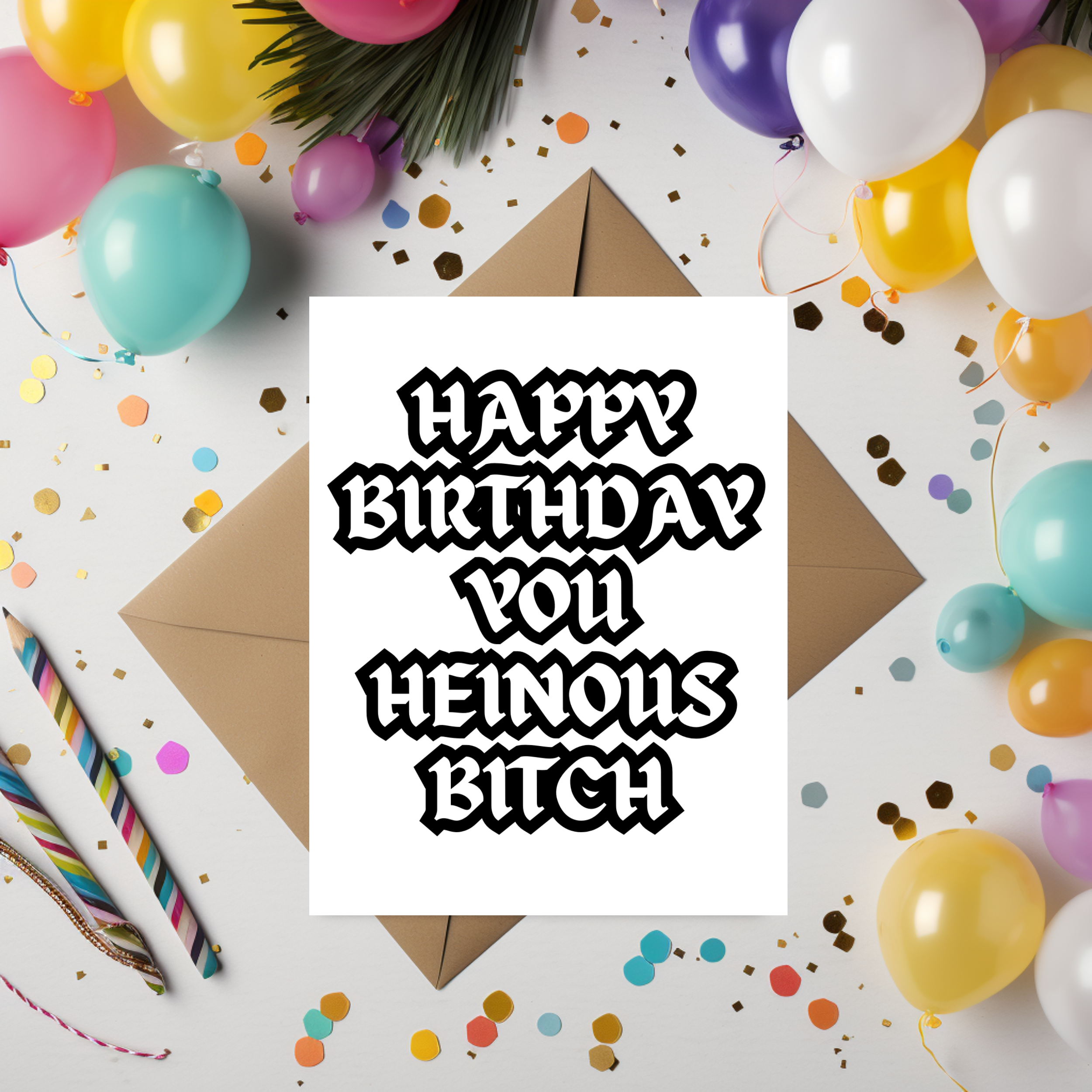 Heinous Bitch Birthday Card