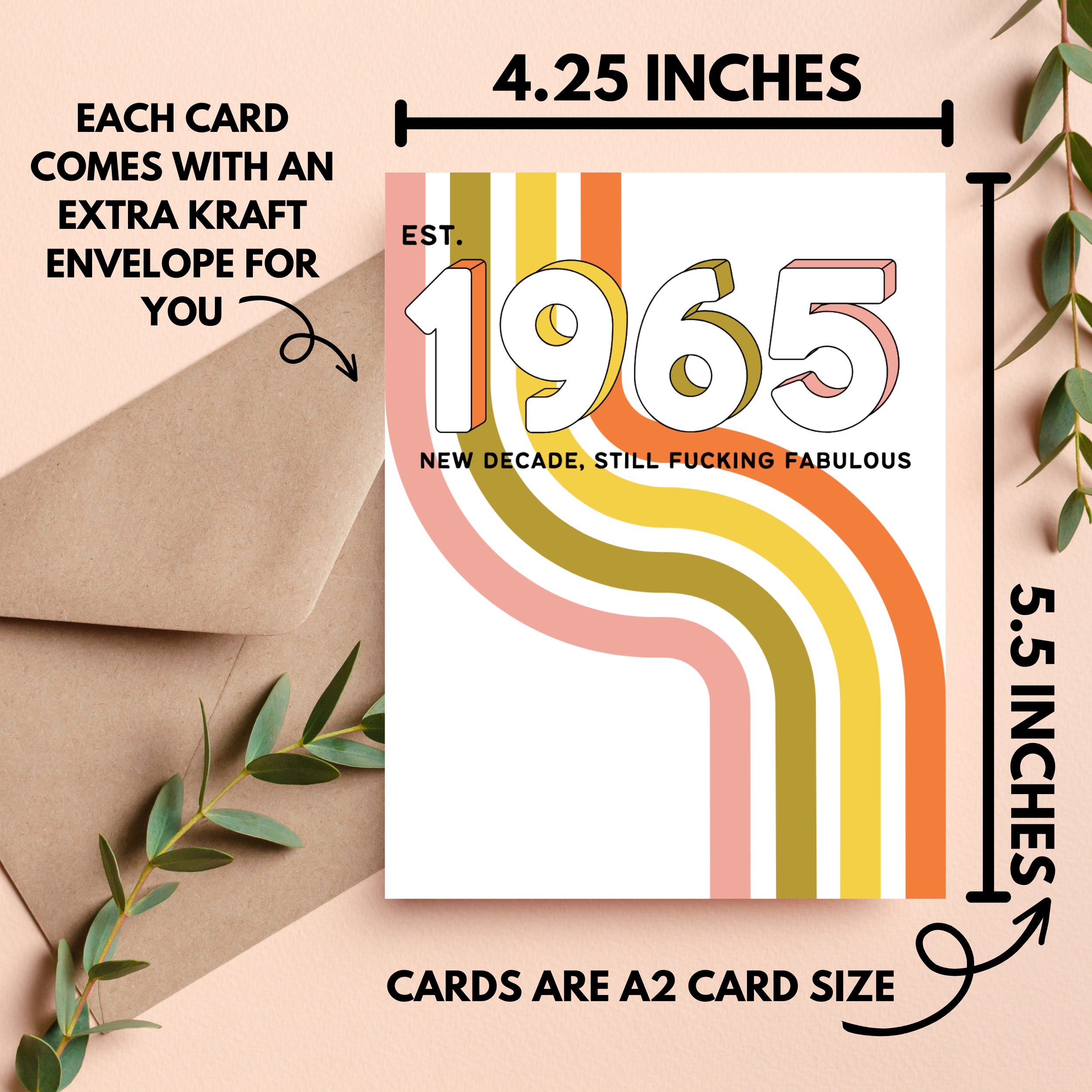 60th Birthday Card EST 1965