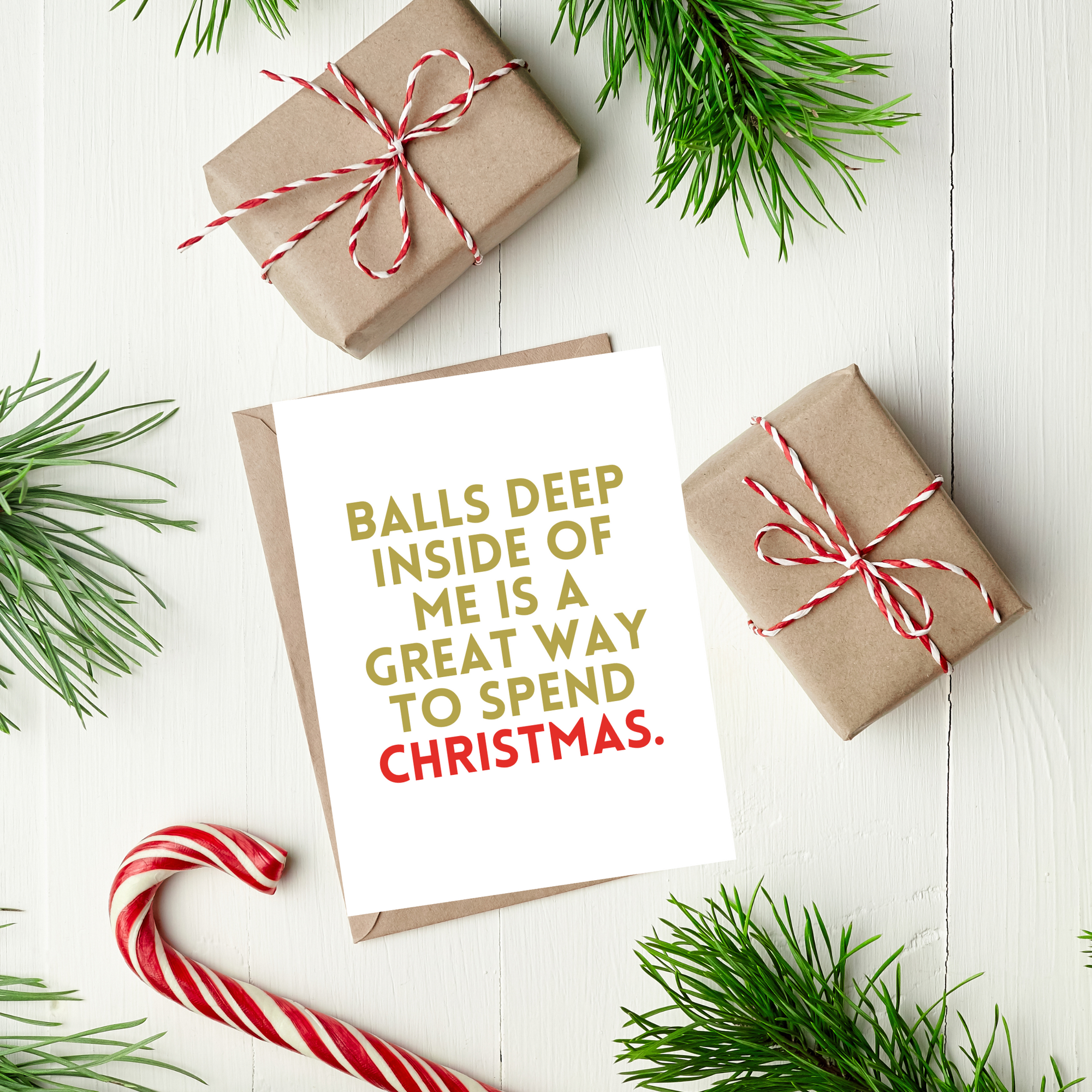 Balls Deep Christmas Card