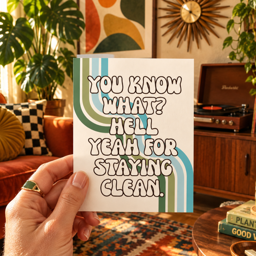 Hell Yeah for Staying Clean Recovery Support Card