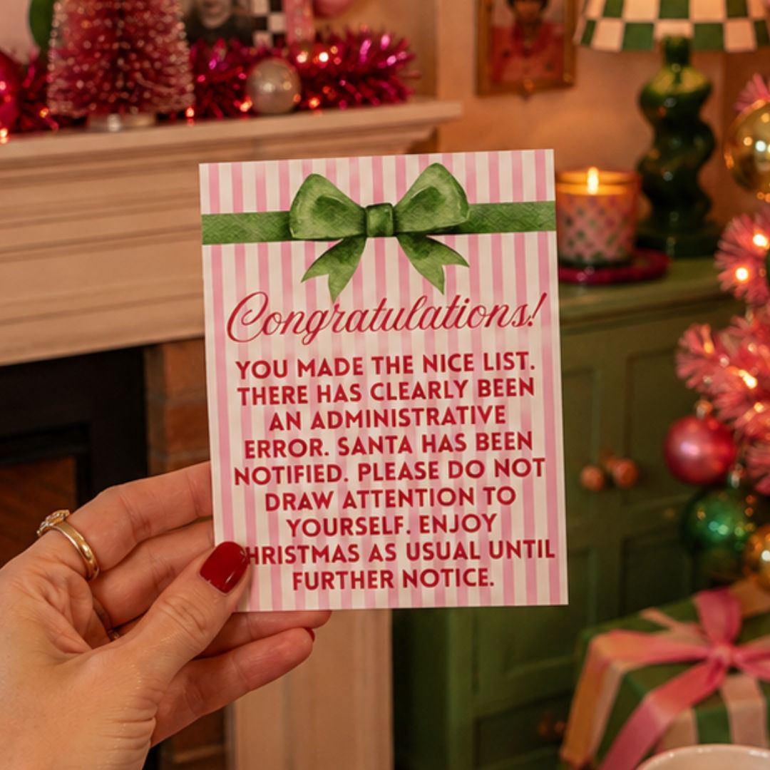 Nice List Administrative Error Funny Christmas Card