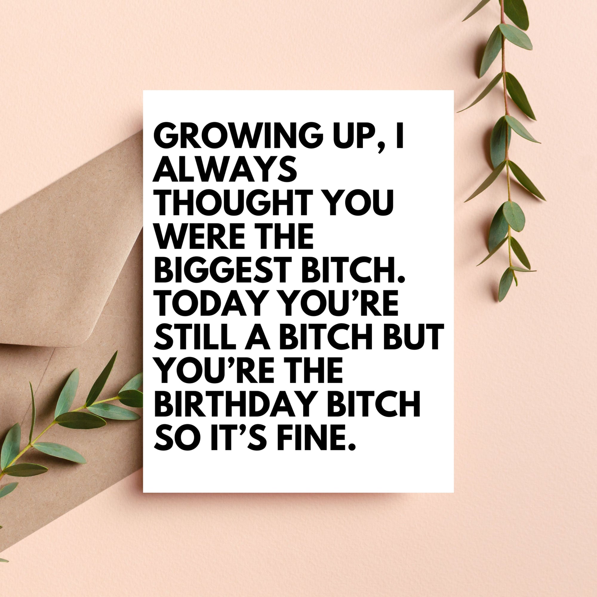 Funny Sister Birthday Card | Rude Sister Birthday Card | Snarky Adult Birthday Card