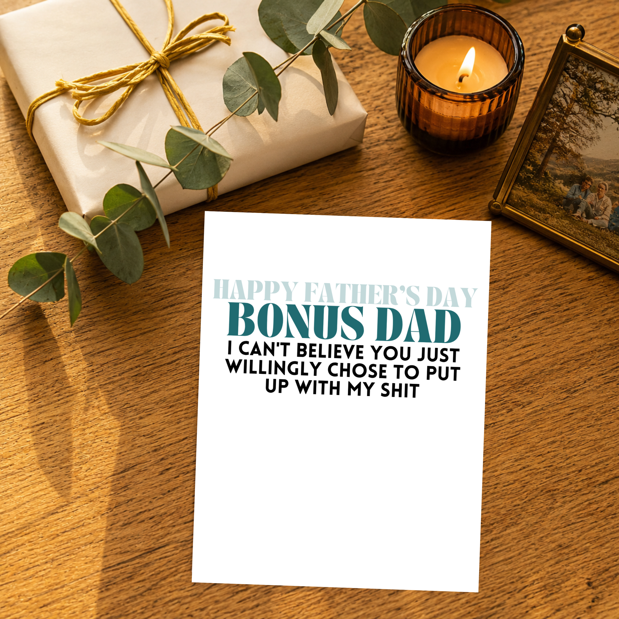 Funny Father's Day Card for Bonus Dad — Happy Father's Day Step Dad A2 Card