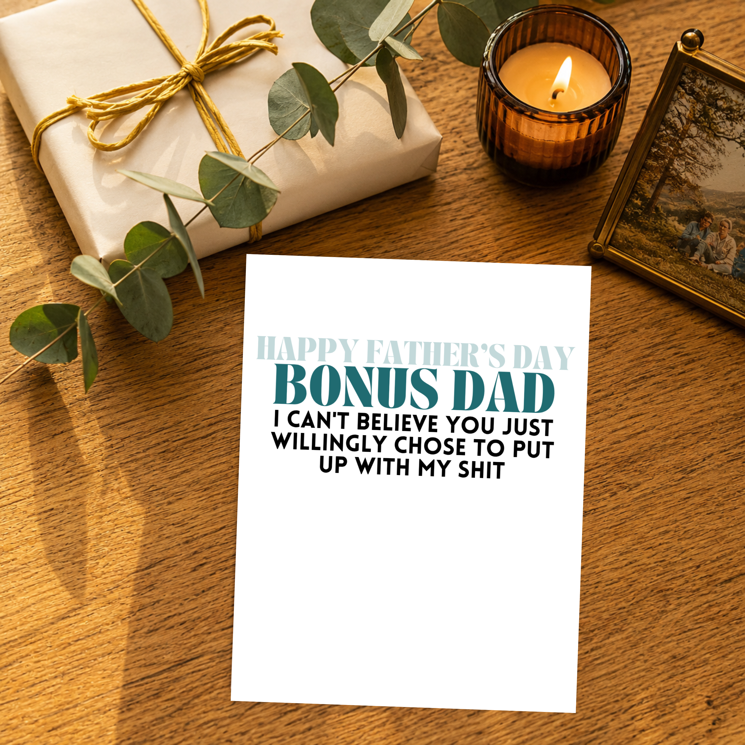 Funny Father's Day Card for Bonus Dad — Happy Father's Day Step Dad A2 Card