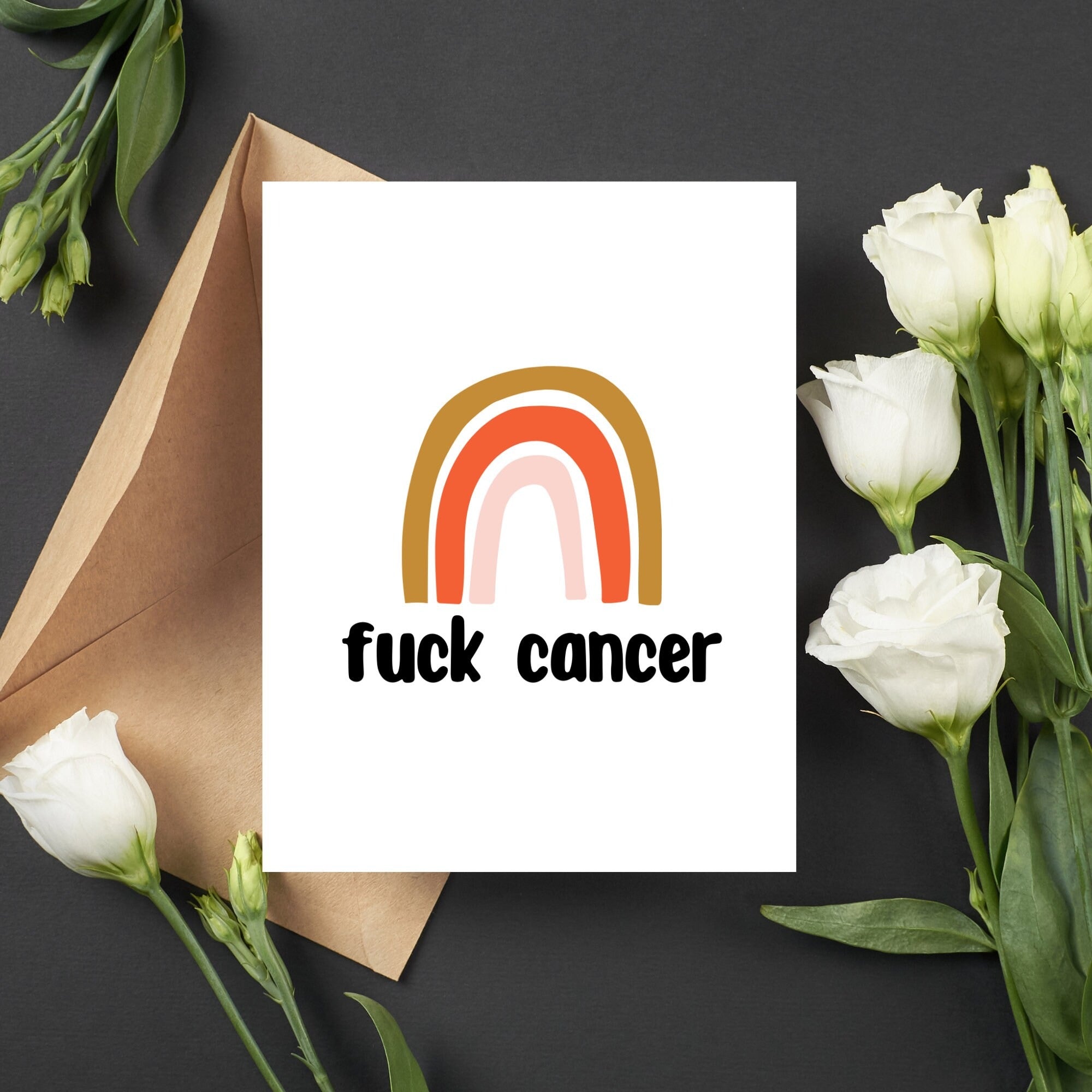 Fuck Cancer Rainbow Card