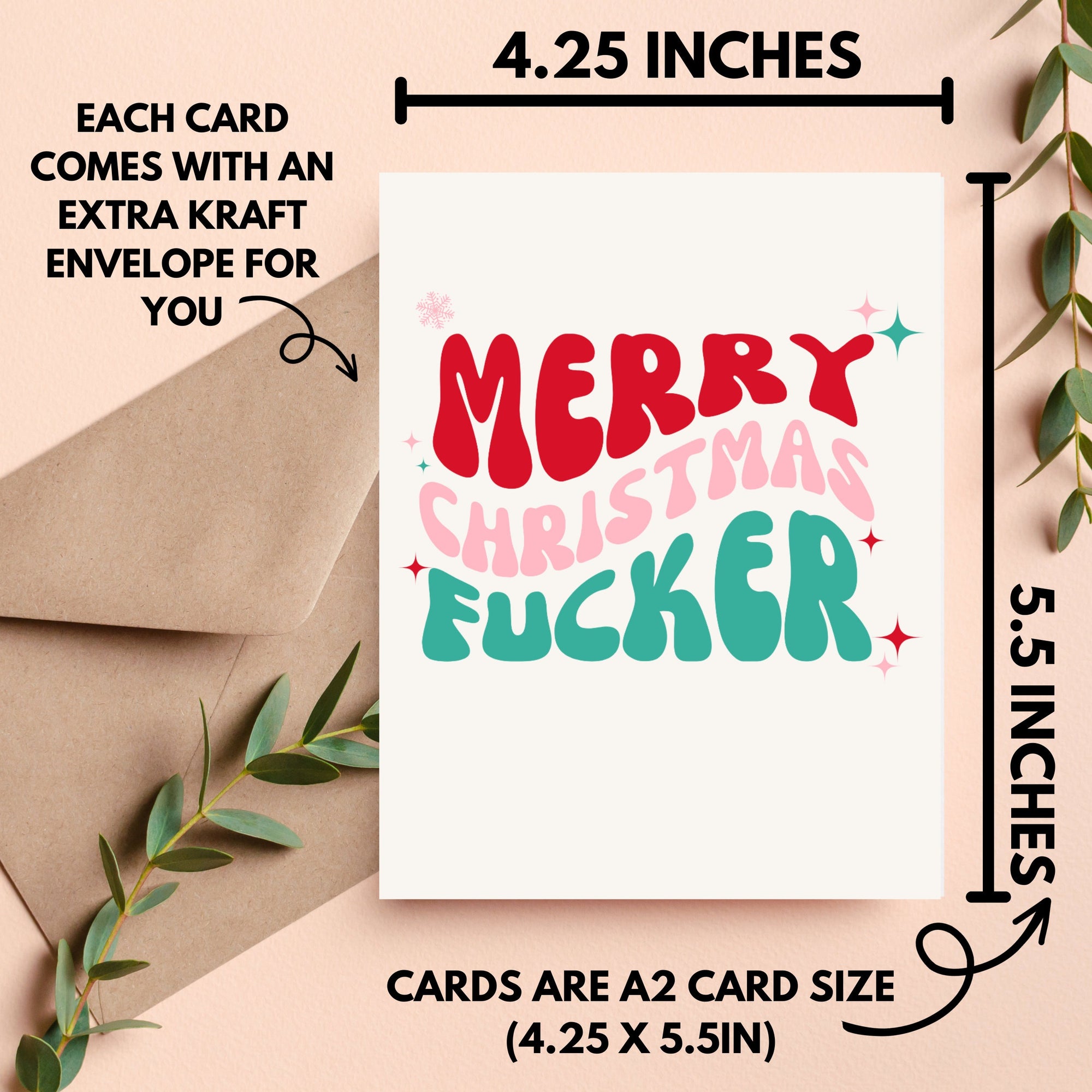 Merry Christmas Fucker Retro Card