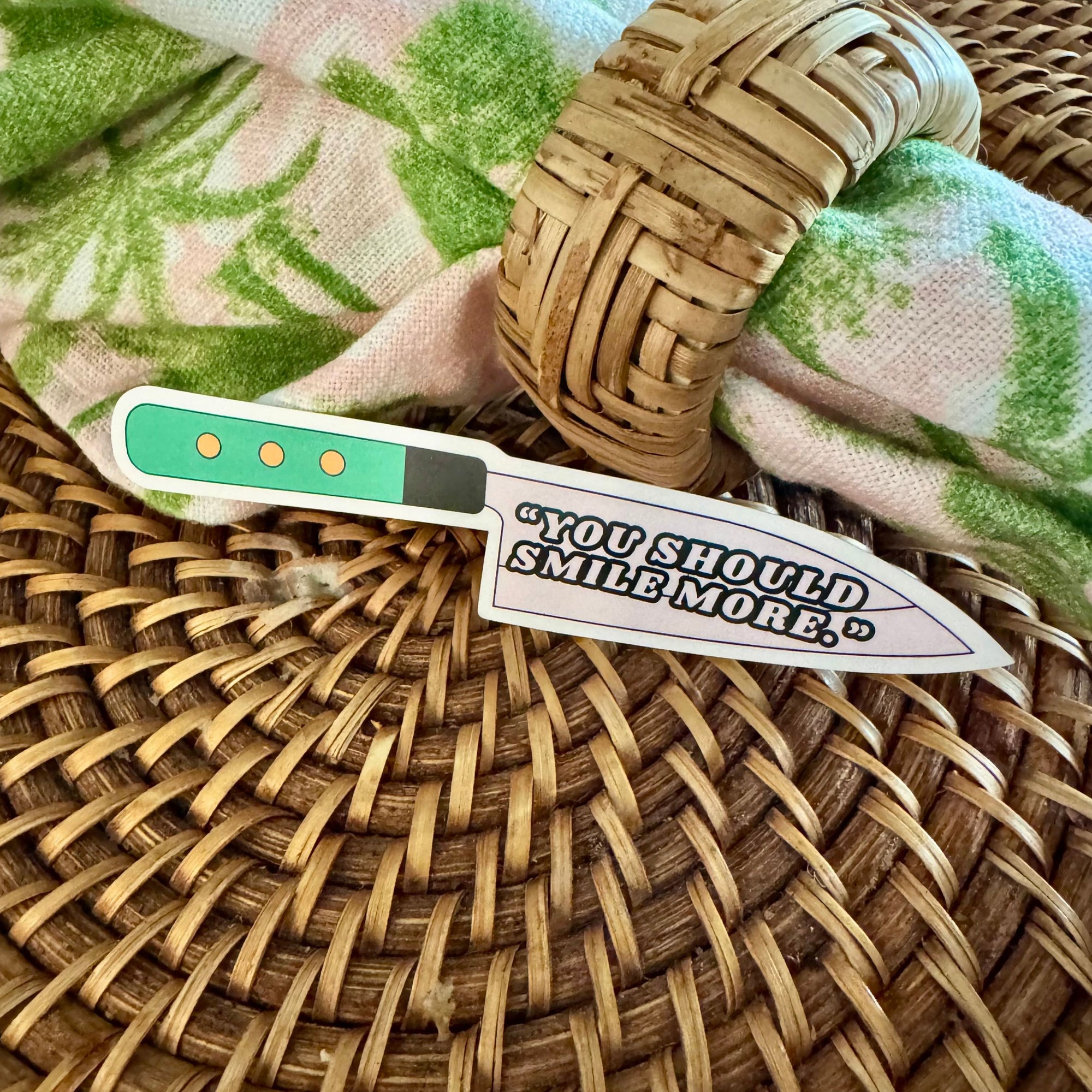 Smile More Knife Sticker