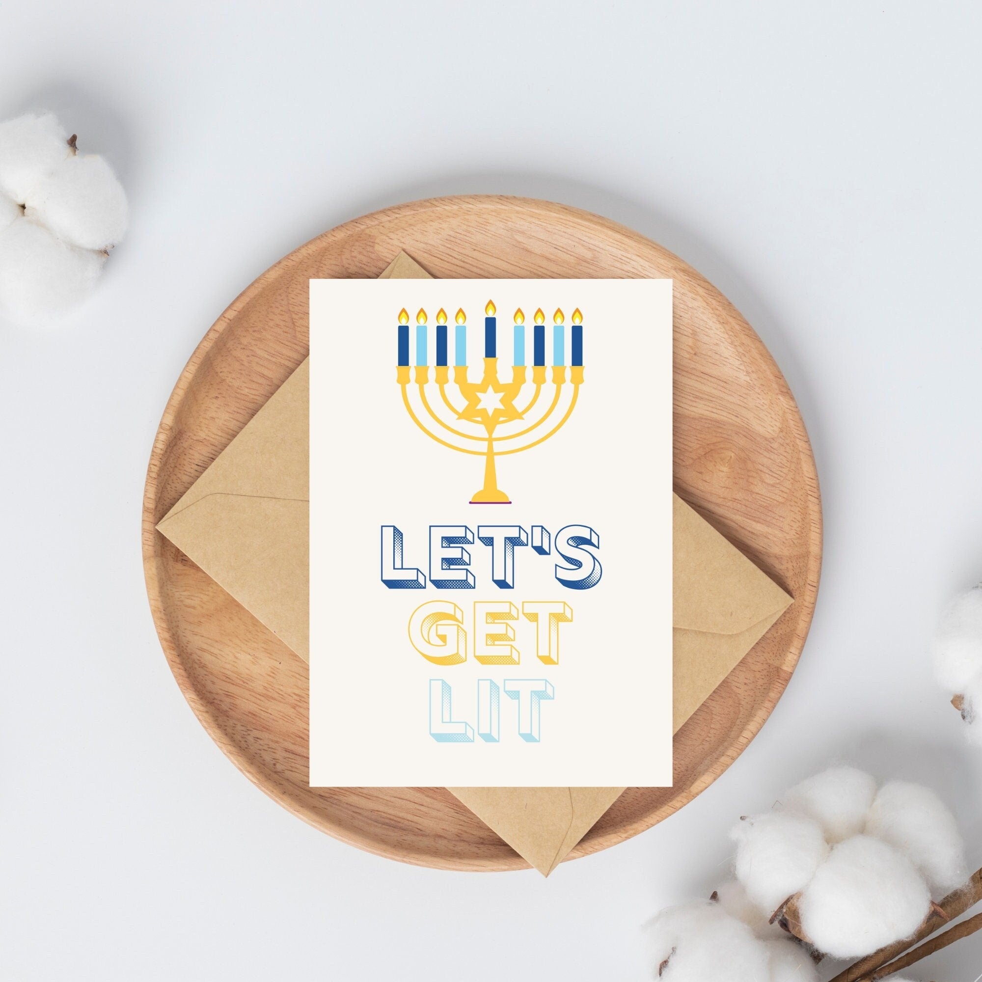 Let's Get Lit Hanukkah Card