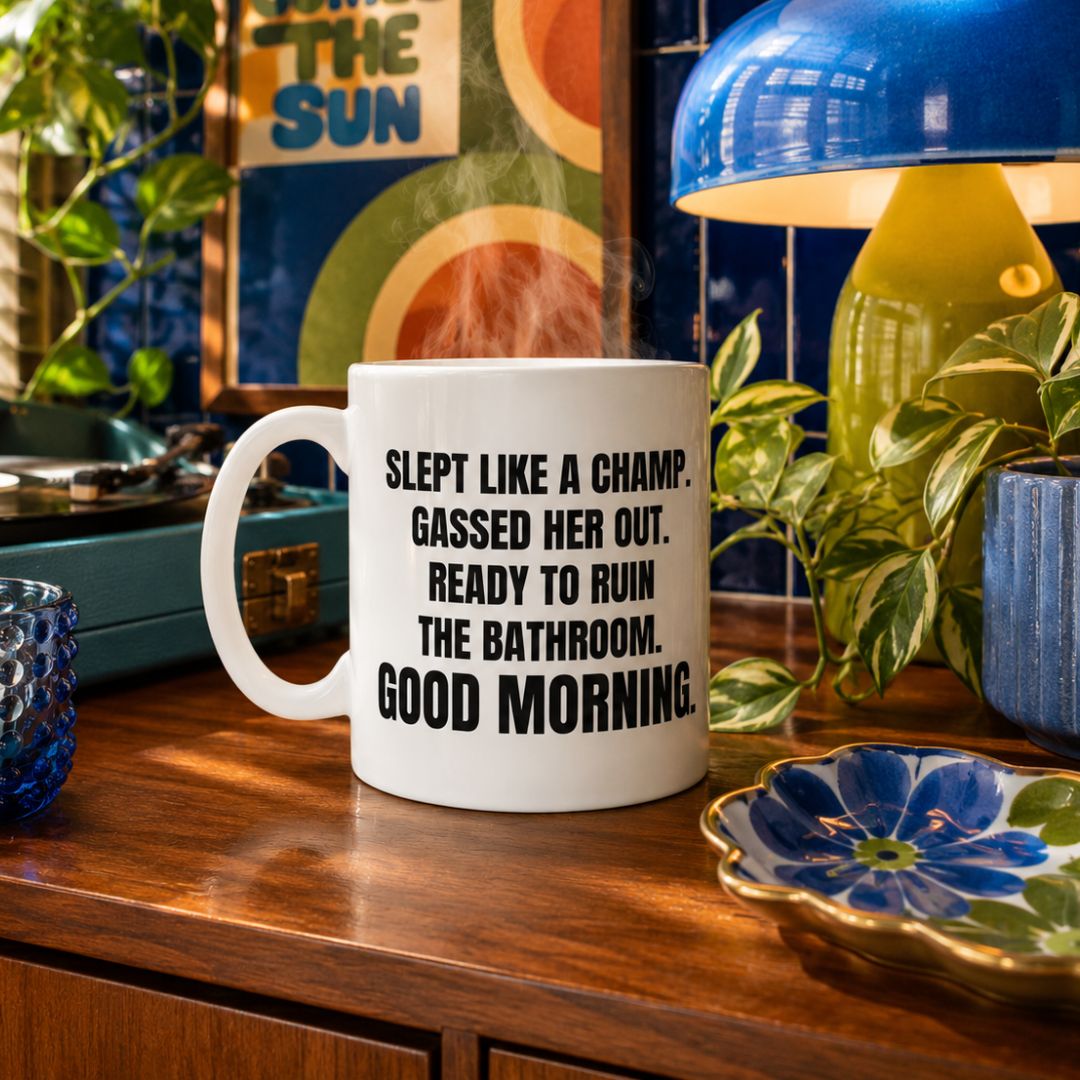 Slept Like a Champ, Gassed Her Out, Ready to Ruin the Bathroom, Funny Husband Mug