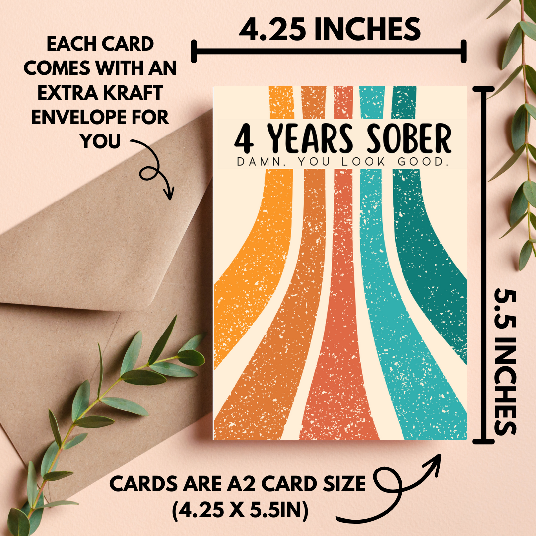 4 Years Sober Card