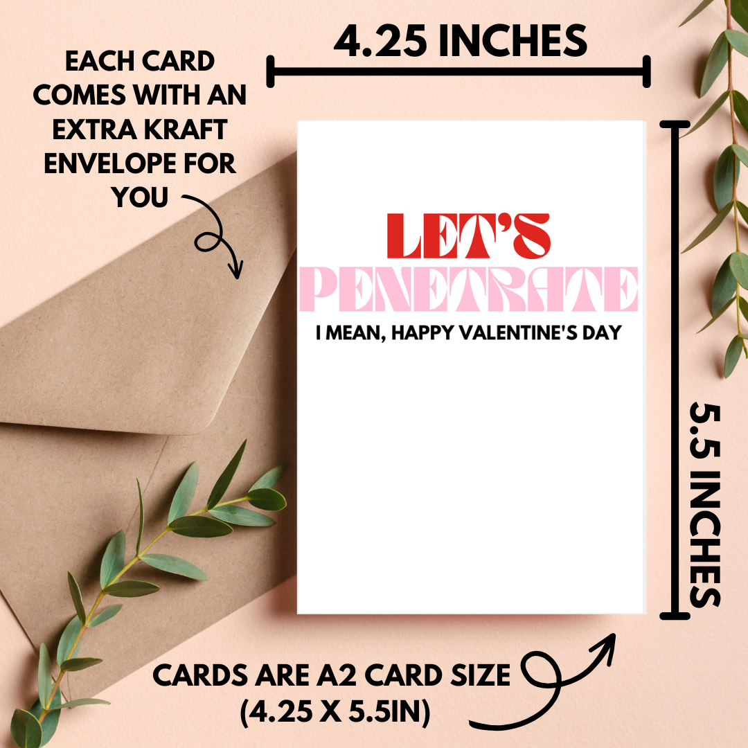 Let's Penetrate Valentine's Day Card