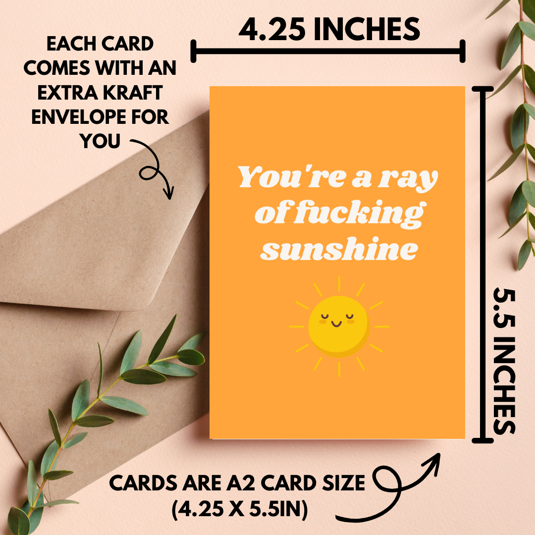 You're a Ray of Fucking Sunshine Card