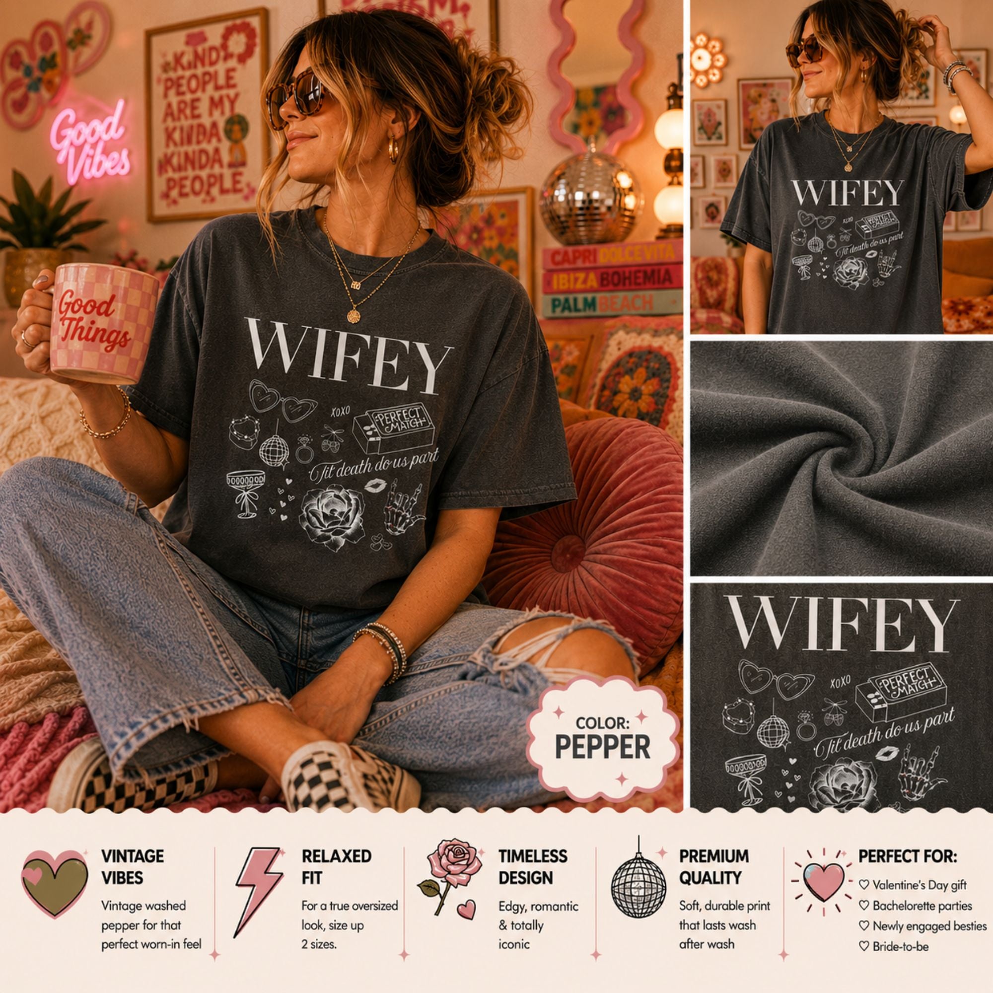 Funny Valentine's Day T-Shirt — Wifey Comfort Colors Graphic Tee