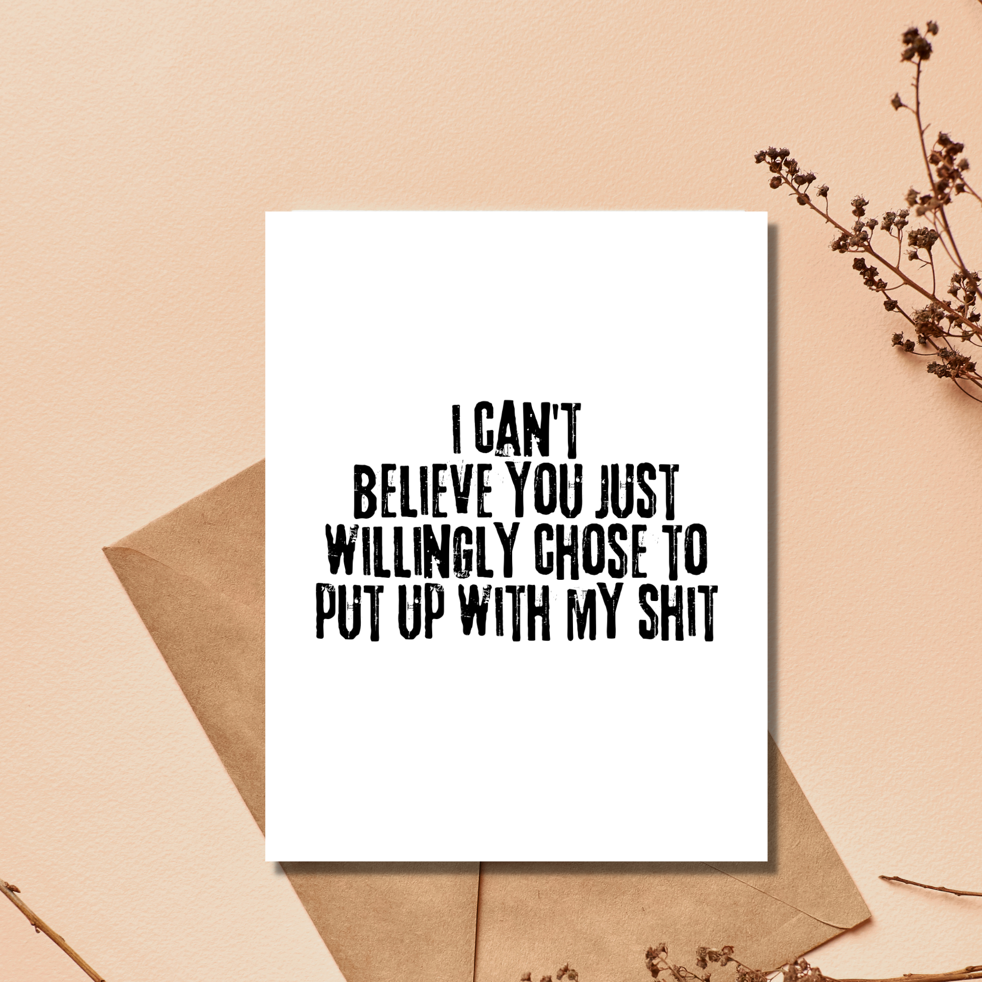 Put Up with My Shit Card