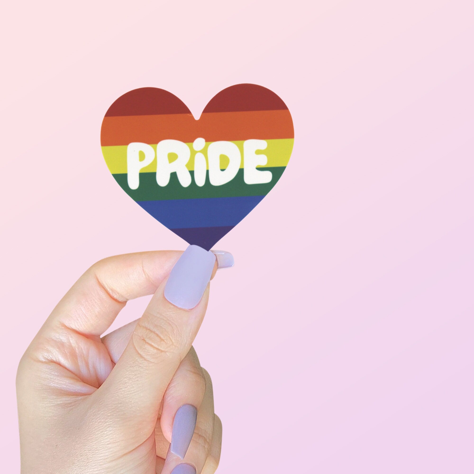 Pride Sticker | Rainbow Flag Pride Stickers | Rainbow Flag Heart Sticker | LGBTQ Pride Stickers