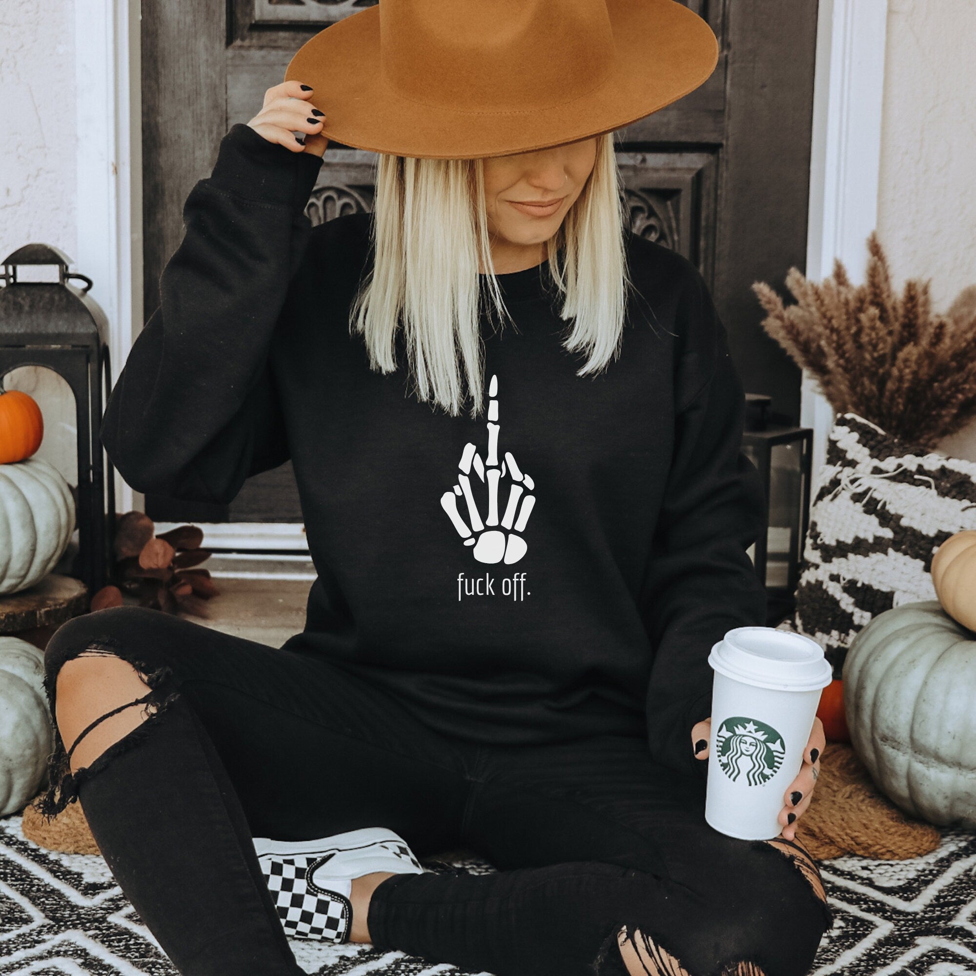 Fuck Off Skeleton Sweatshirt