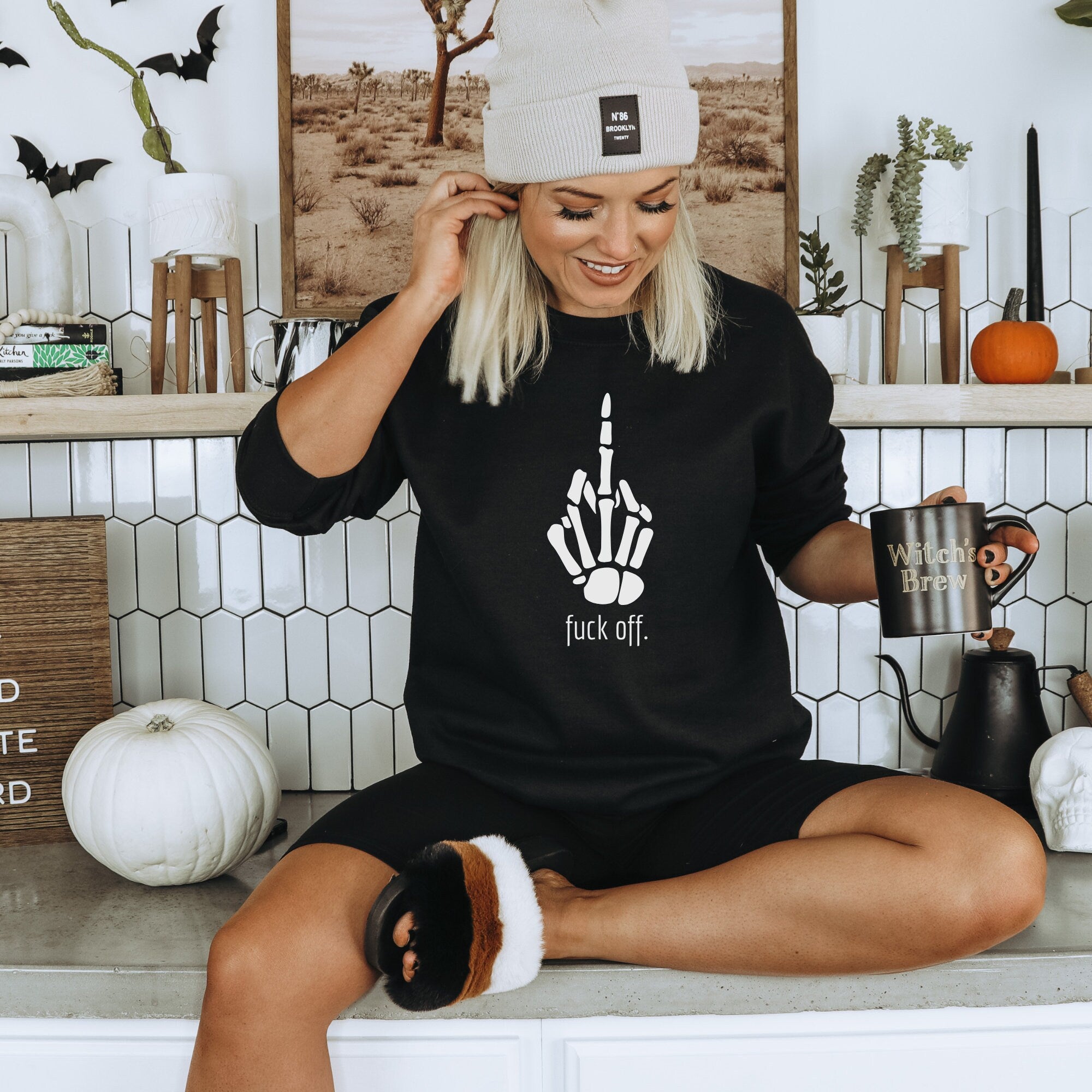 Fuck Off Skeleton Sweatshirt