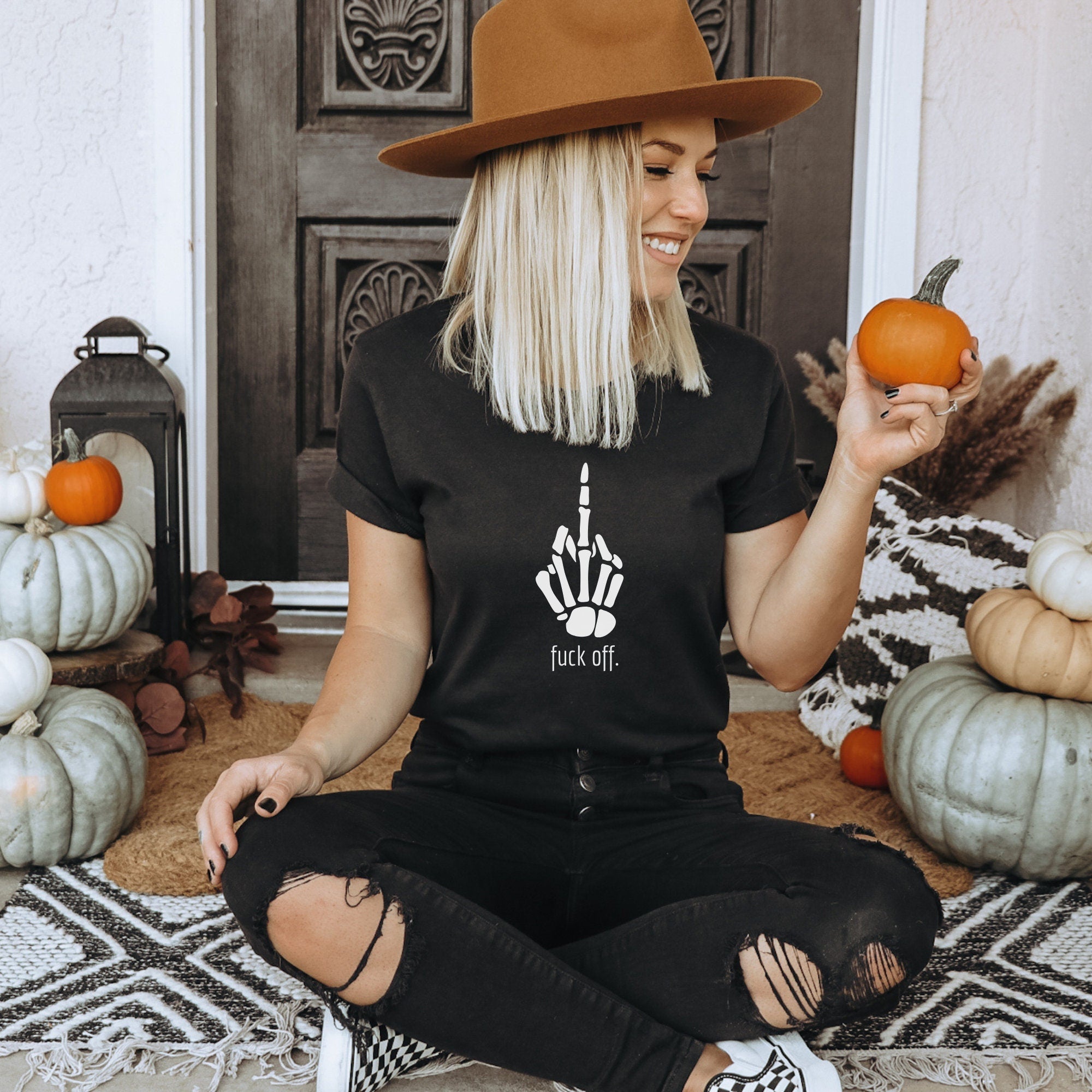 Skeleton Middle Finger Shirt