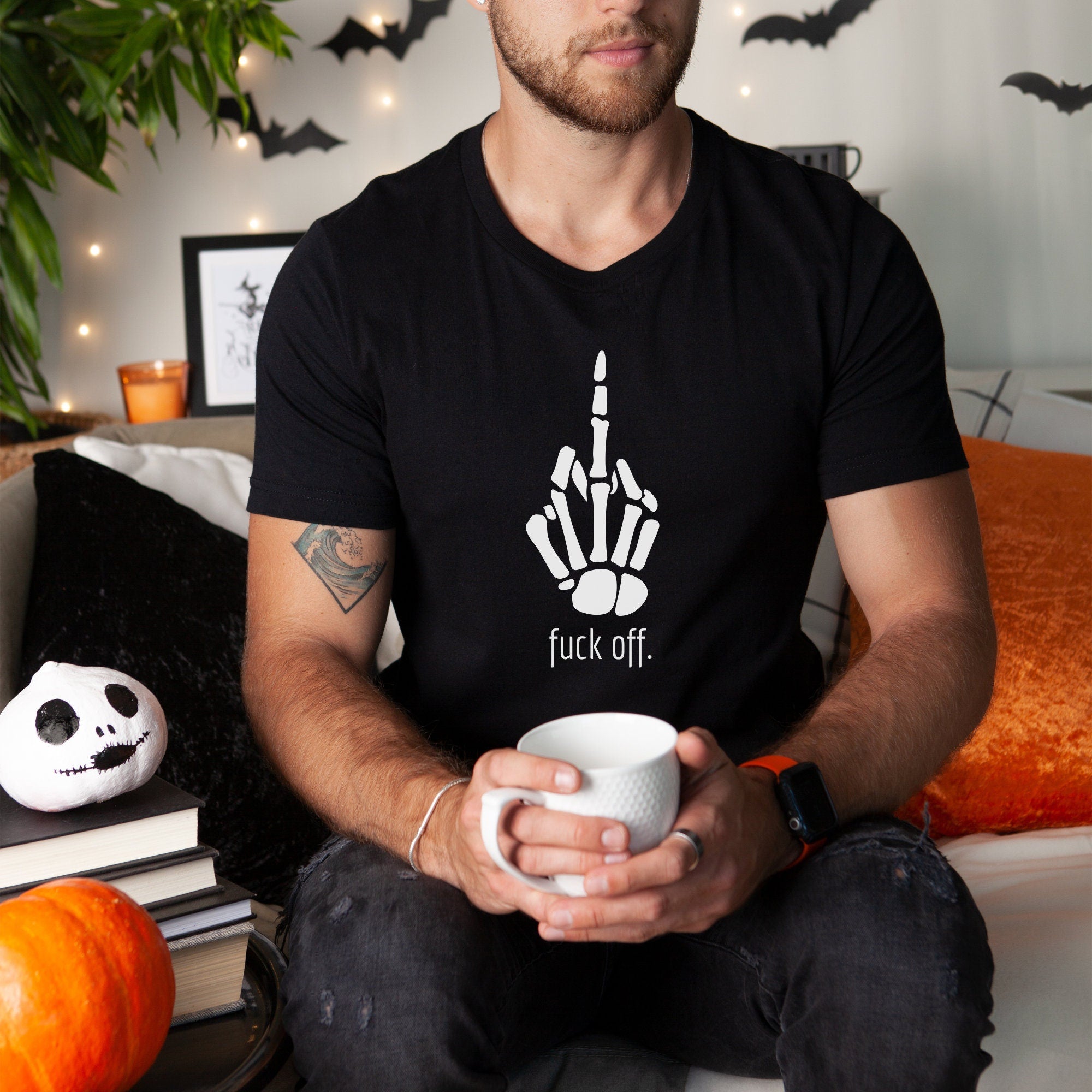 Skeleton Middle Finger Shirt