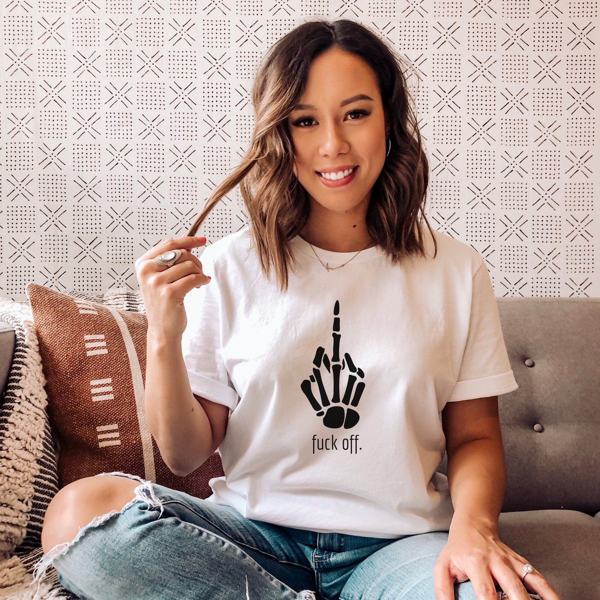 Skeleton Middle Finger Shirt