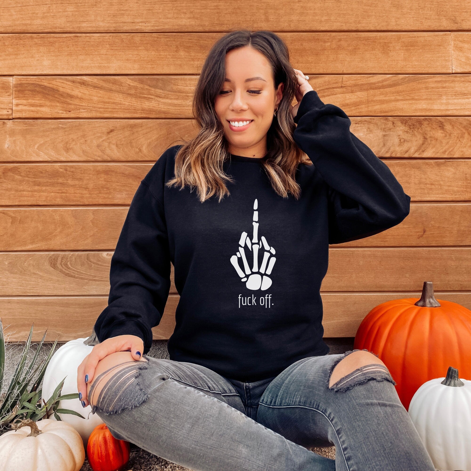 Fuck Off Skeleton Sweatshirt