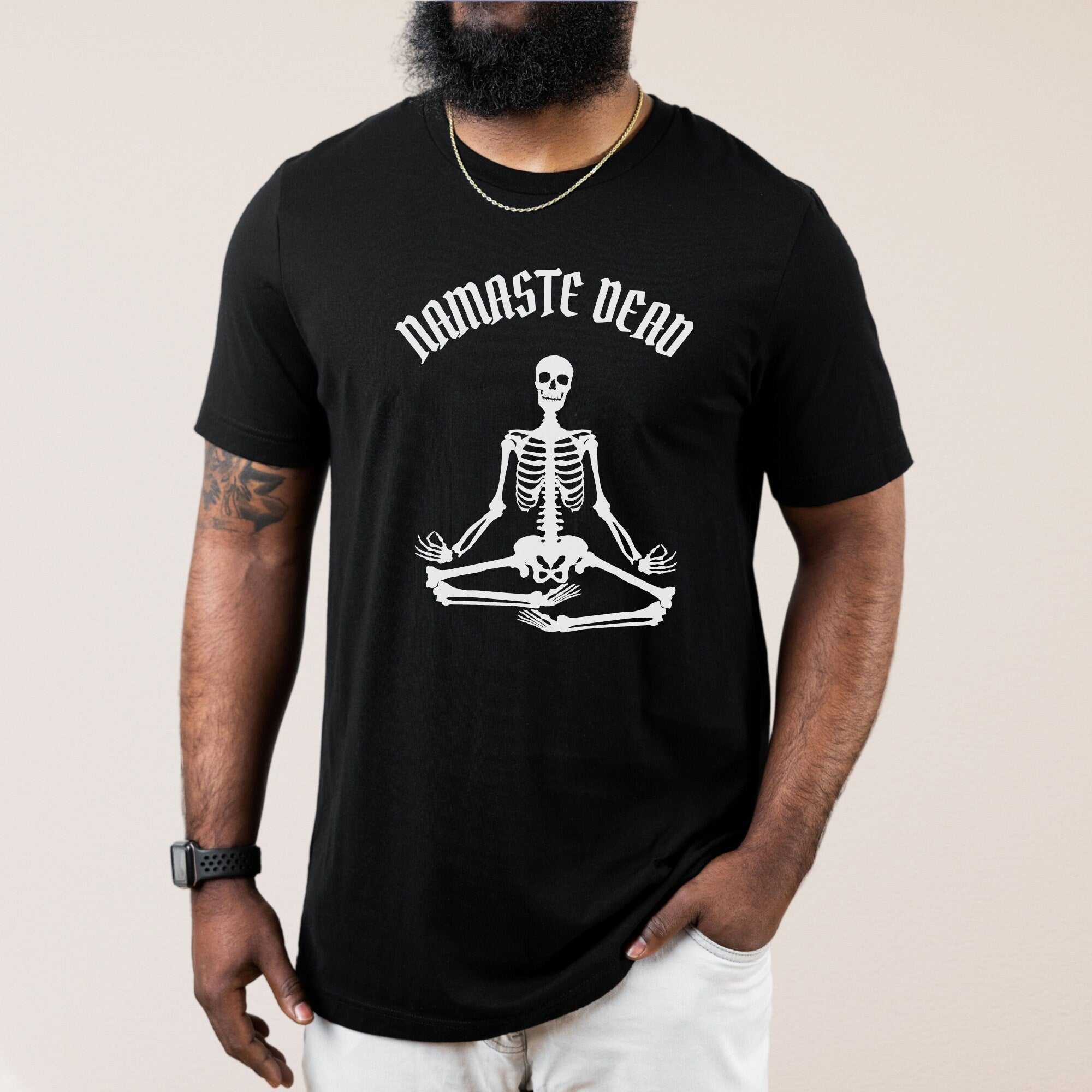 Namaste Dead Shirt | Meditating Skeleton Shirt | Skeleton Shirts for Women | Skeleton Shirt for Men | Zen Skeleton | Funny Halloween Shirts