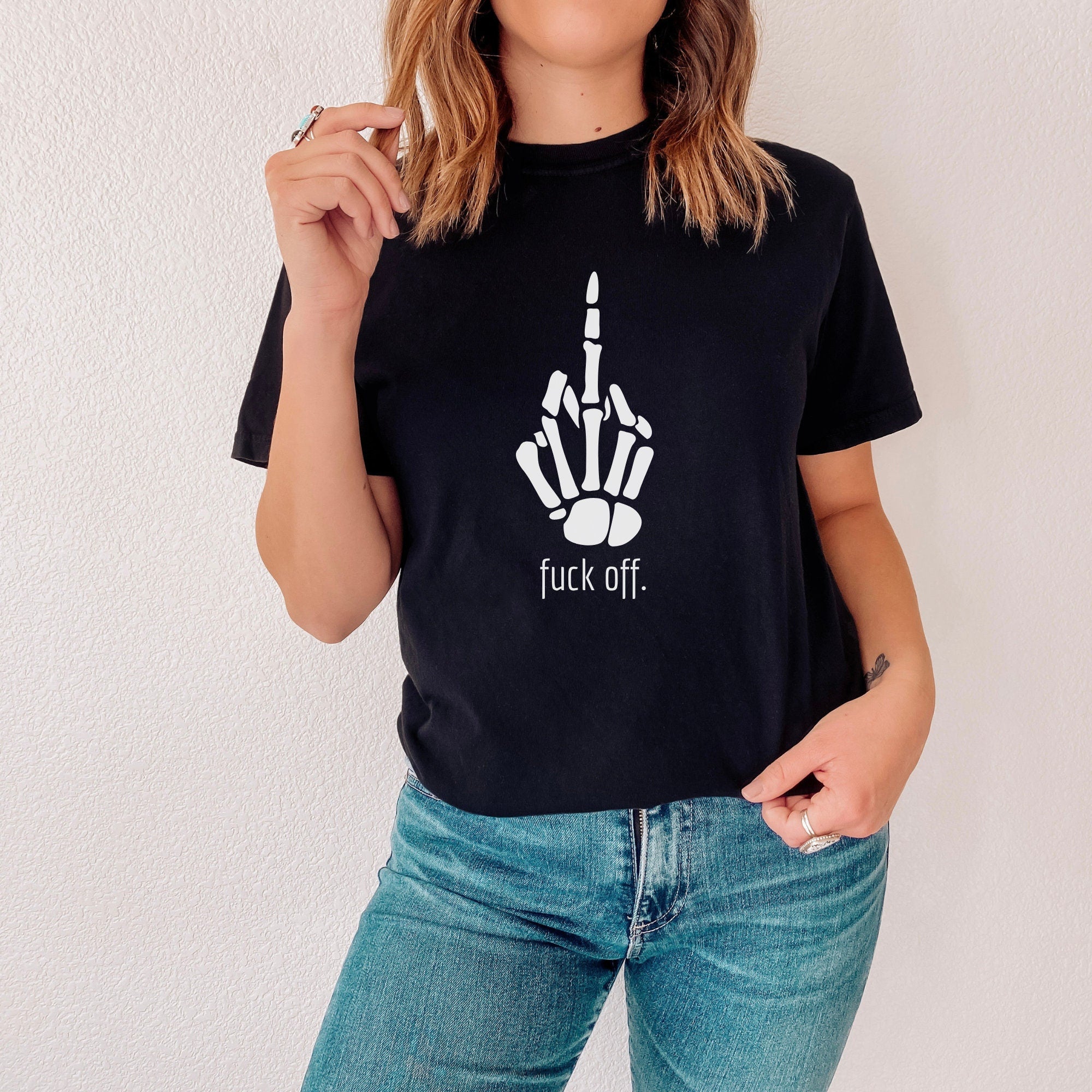 Skeleton Middle Finger Shirt