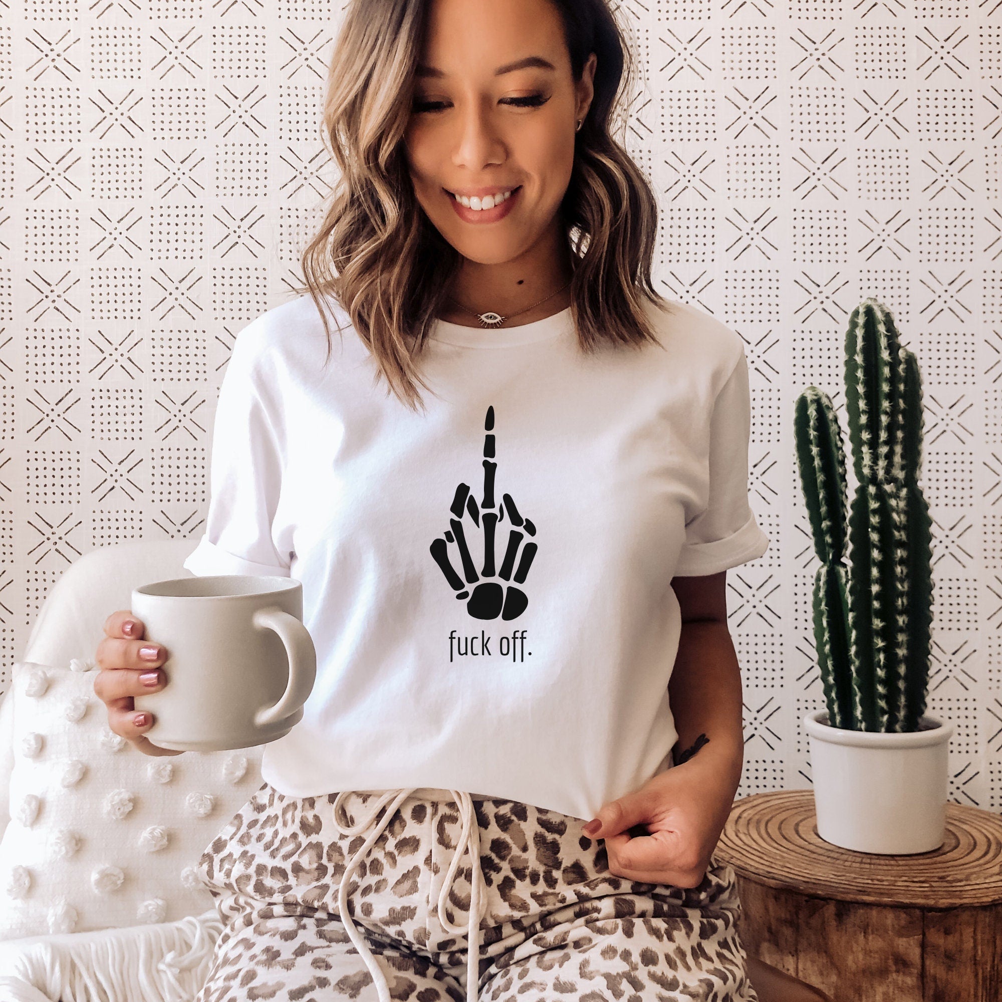 Skeleton Middle Finger Shirt