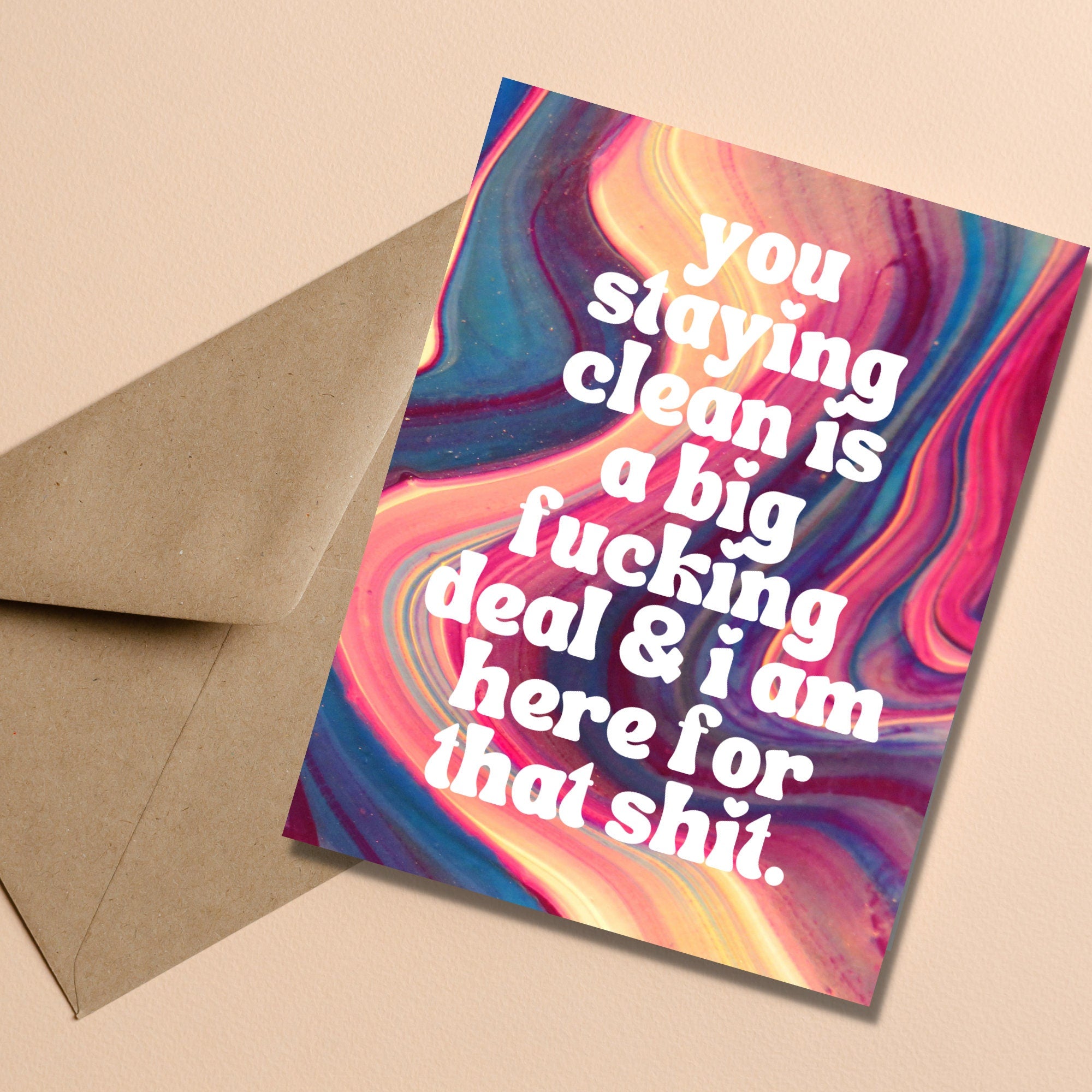 Proud of You for Staying Clean Card